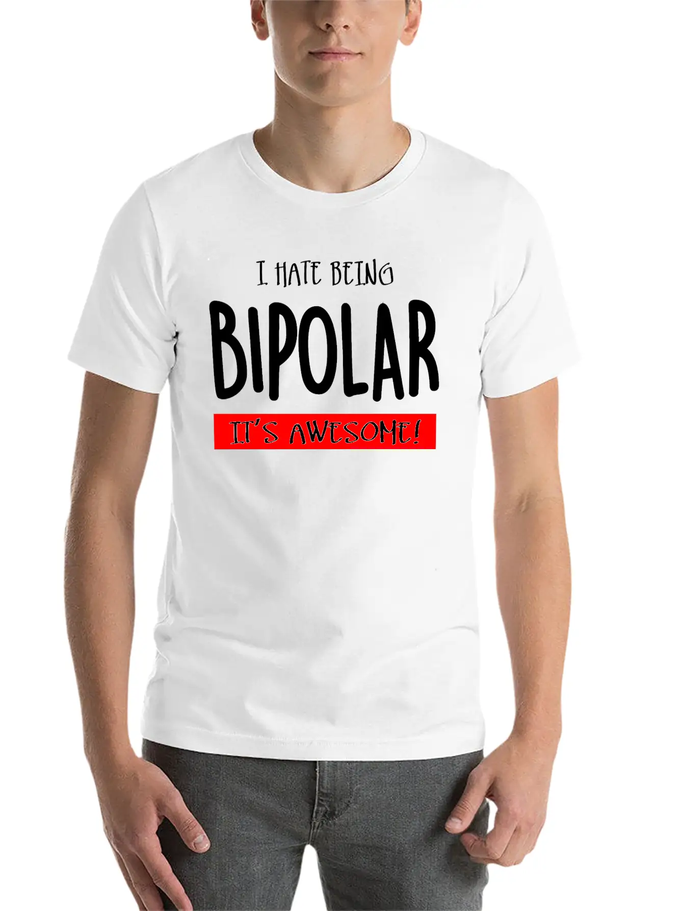 I Hate Being Bipolar V2 (dark) Timeless Short Sleeve Tee – Comfy And Minimalist Design