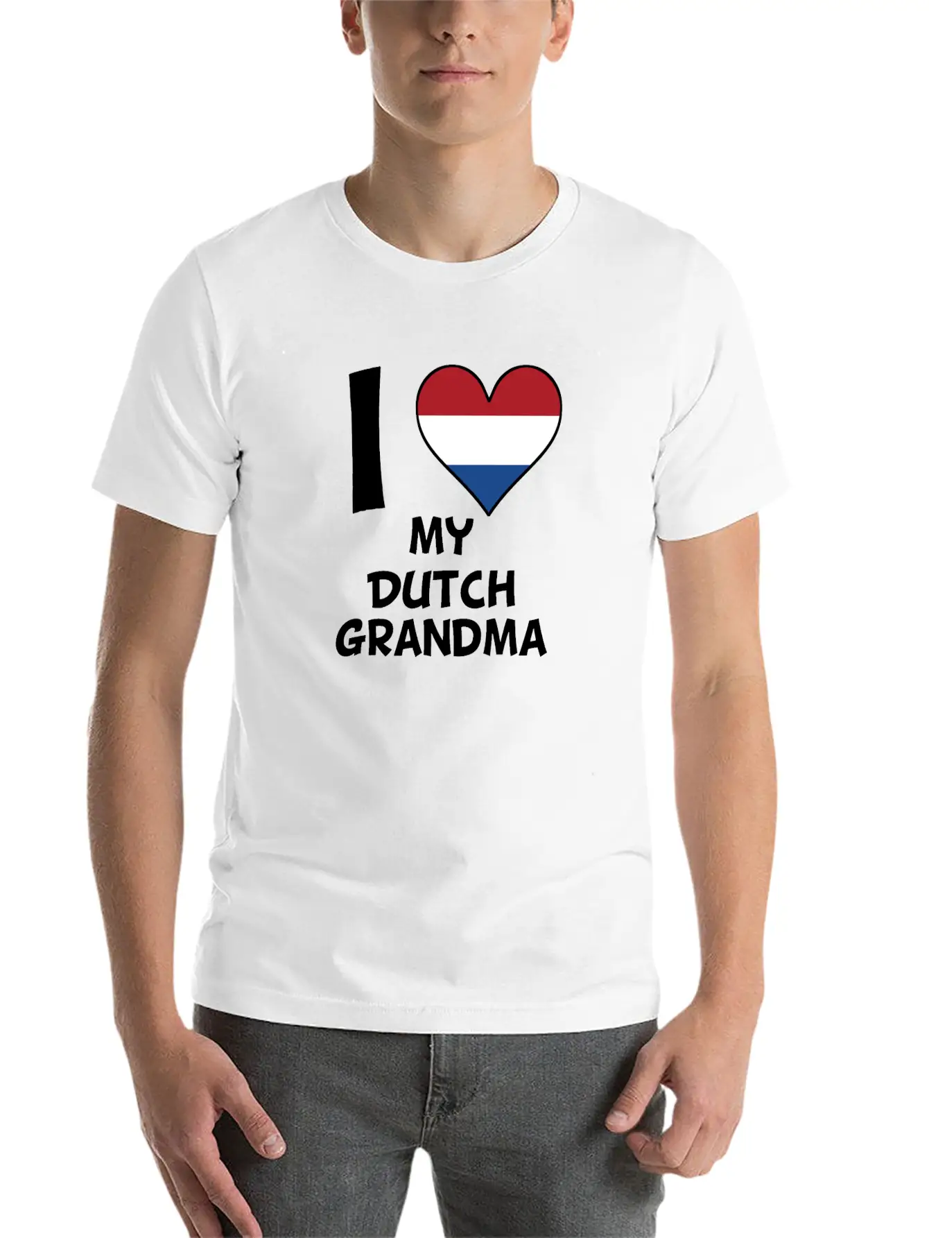 I Heart My Dutch Grandma Comfortable Minimalist Graphic Tee – Summer Style Essential