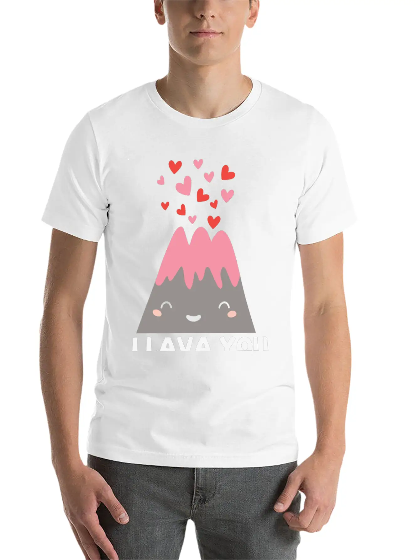 I Lava You Funny Valentine's Quote Pun Volcano Timeless Short Sleeve Tee – Comfy And Minimalist Design