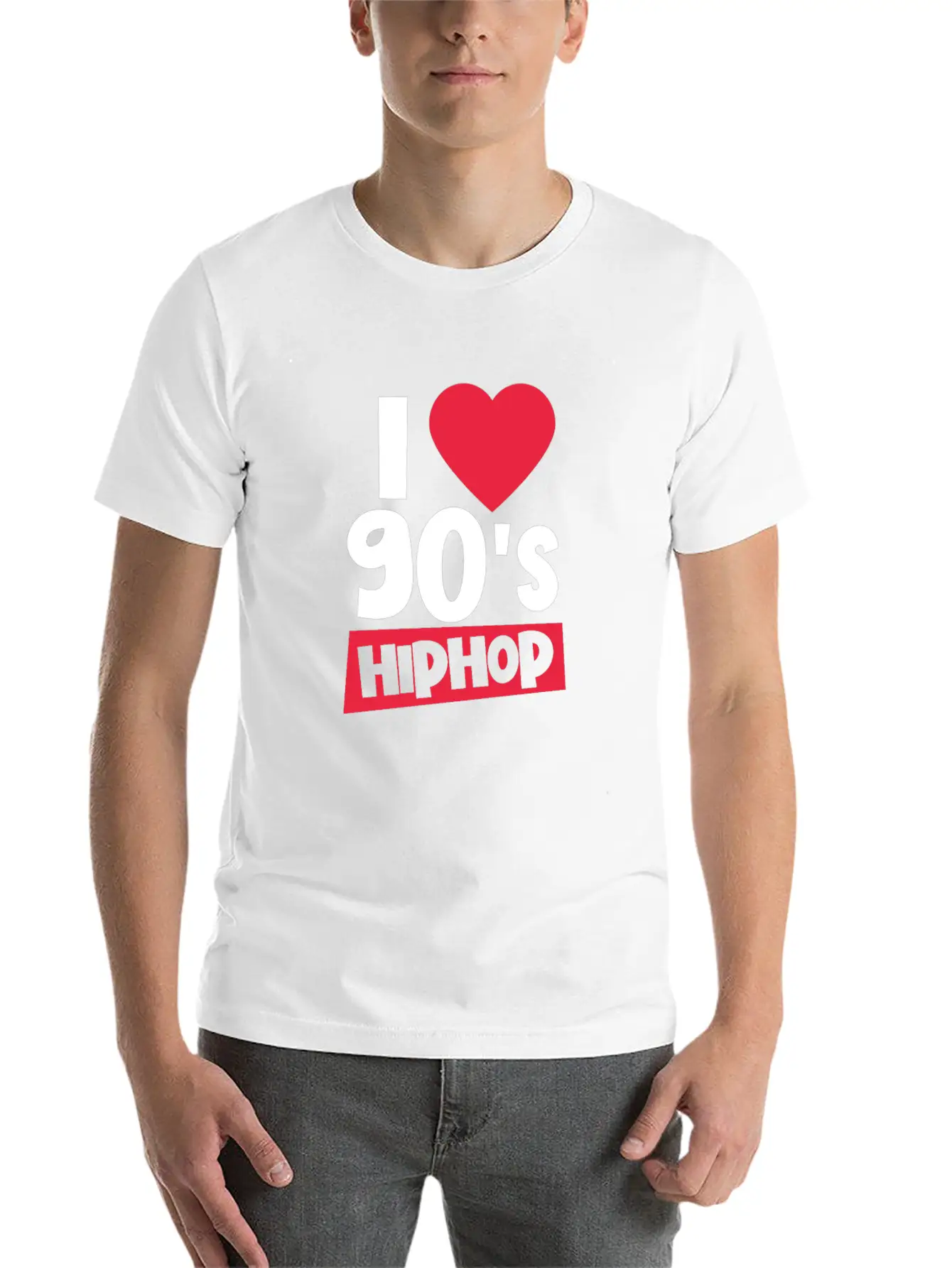 I Love 90's Hip Hop 1990s Disco Rap Retro Party Stylish Everyday T-Shirt – Unisex Basic Cotton Tee