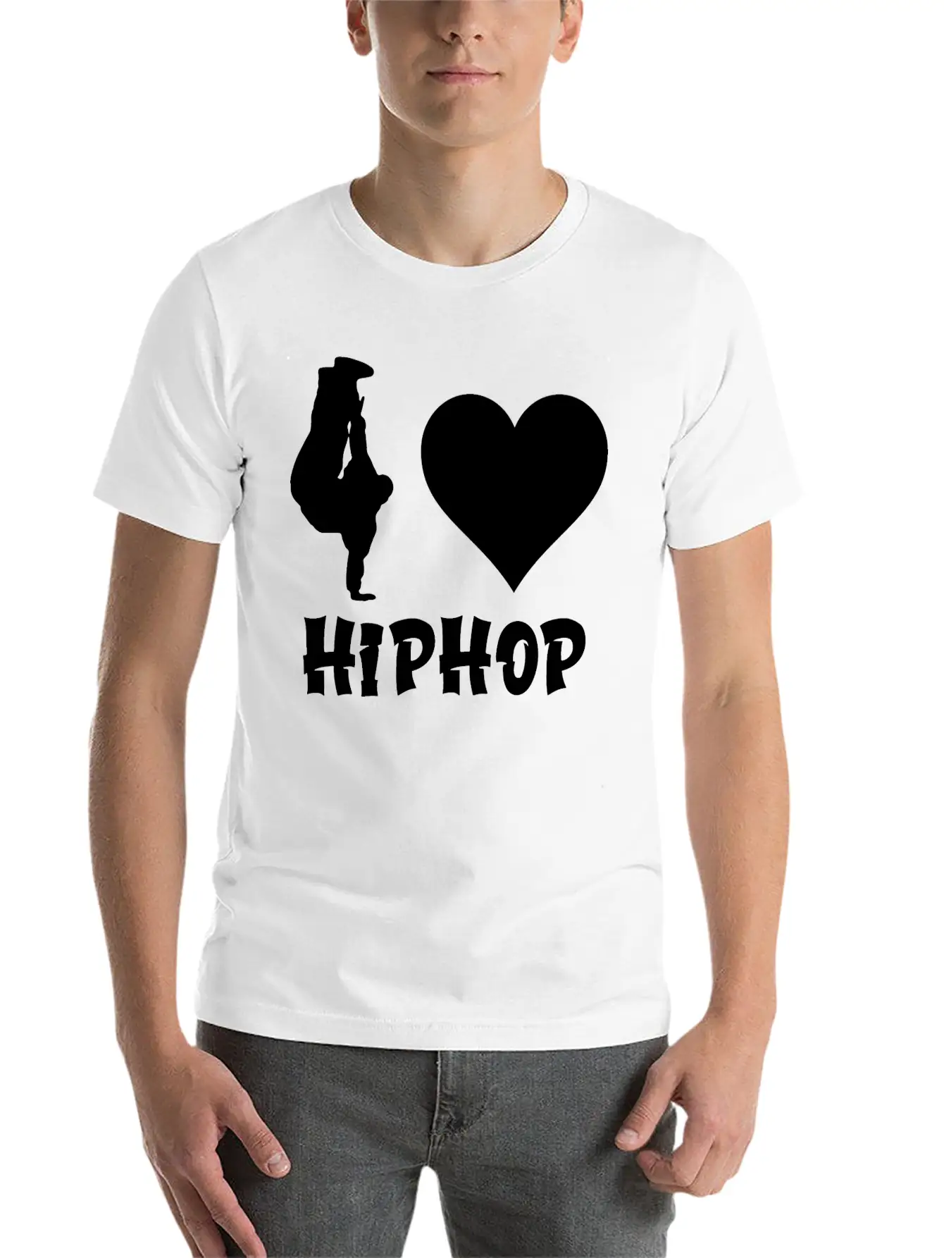 I Love Hip Hop Hiphop Unisex Short Sleeve Soft Cotton T-Shirt – Casual Everyday Wear