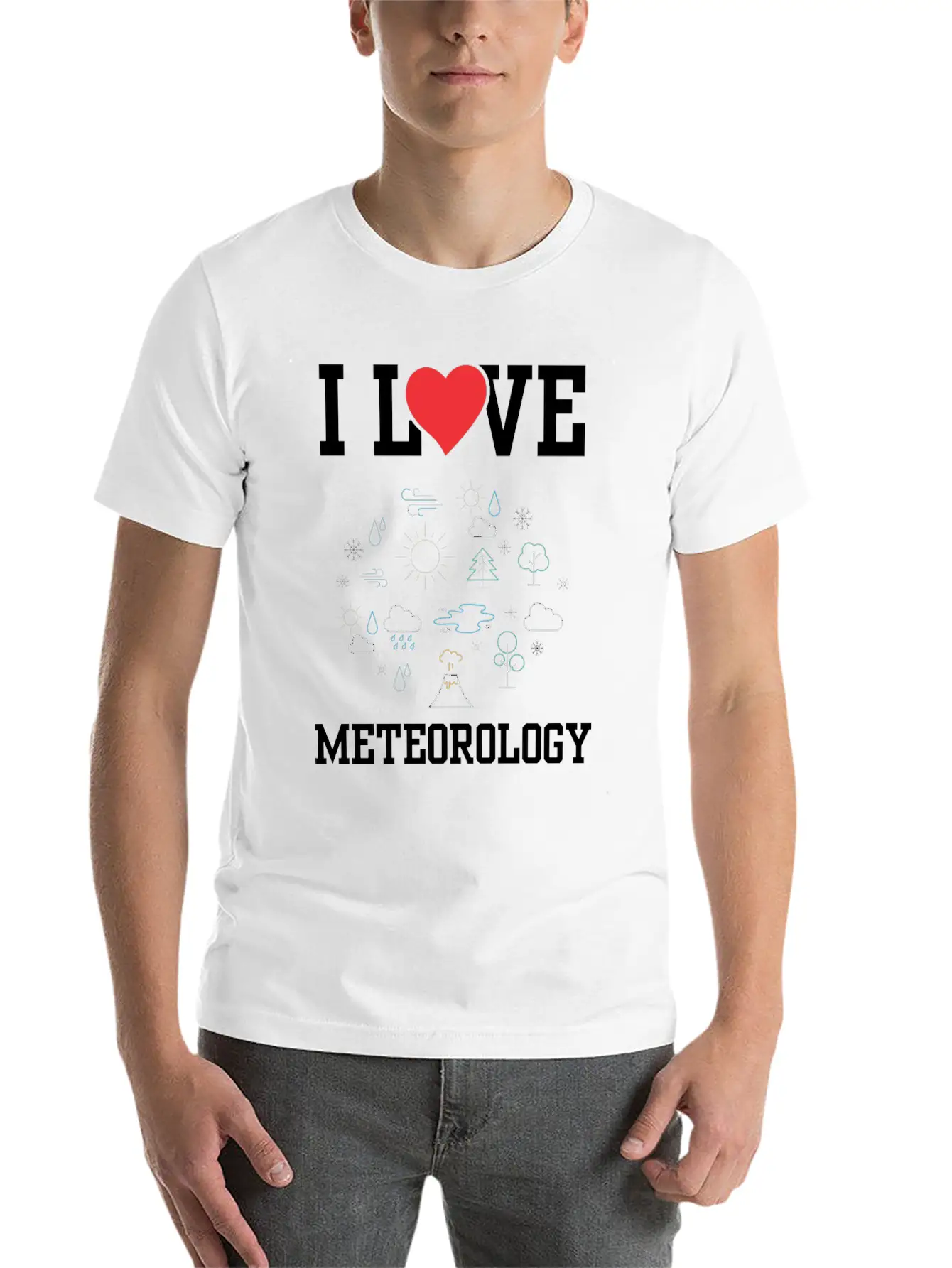 I Love Meteorology Meteorologist Job Weather Stylish Everyday T-Shirt – Unisex Basic Cotton Tee
