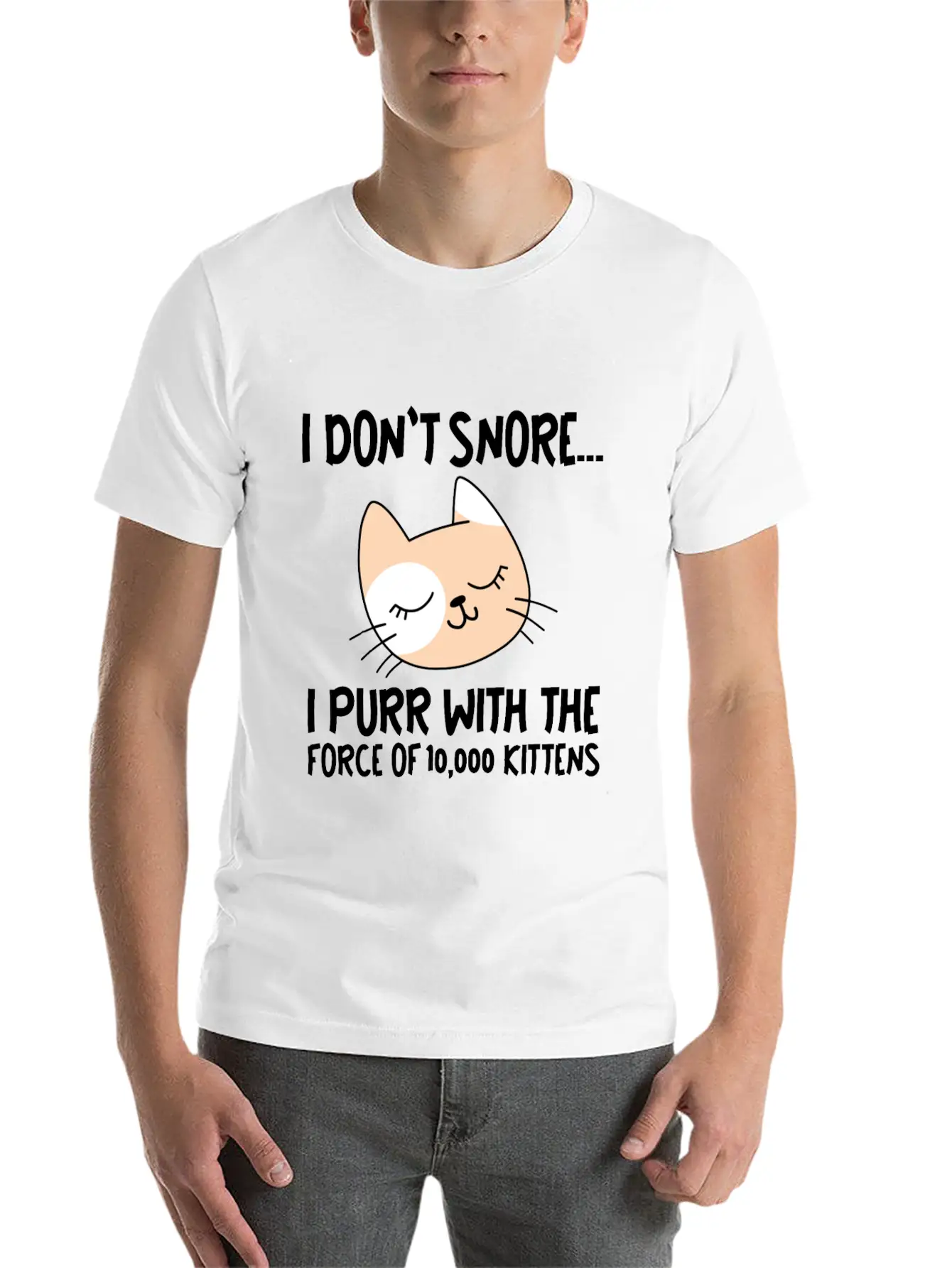 I Purr With The Force Of 10,000 Kittens 1 Comfortable Minimalist Graphic Tee – Summer Style Essential