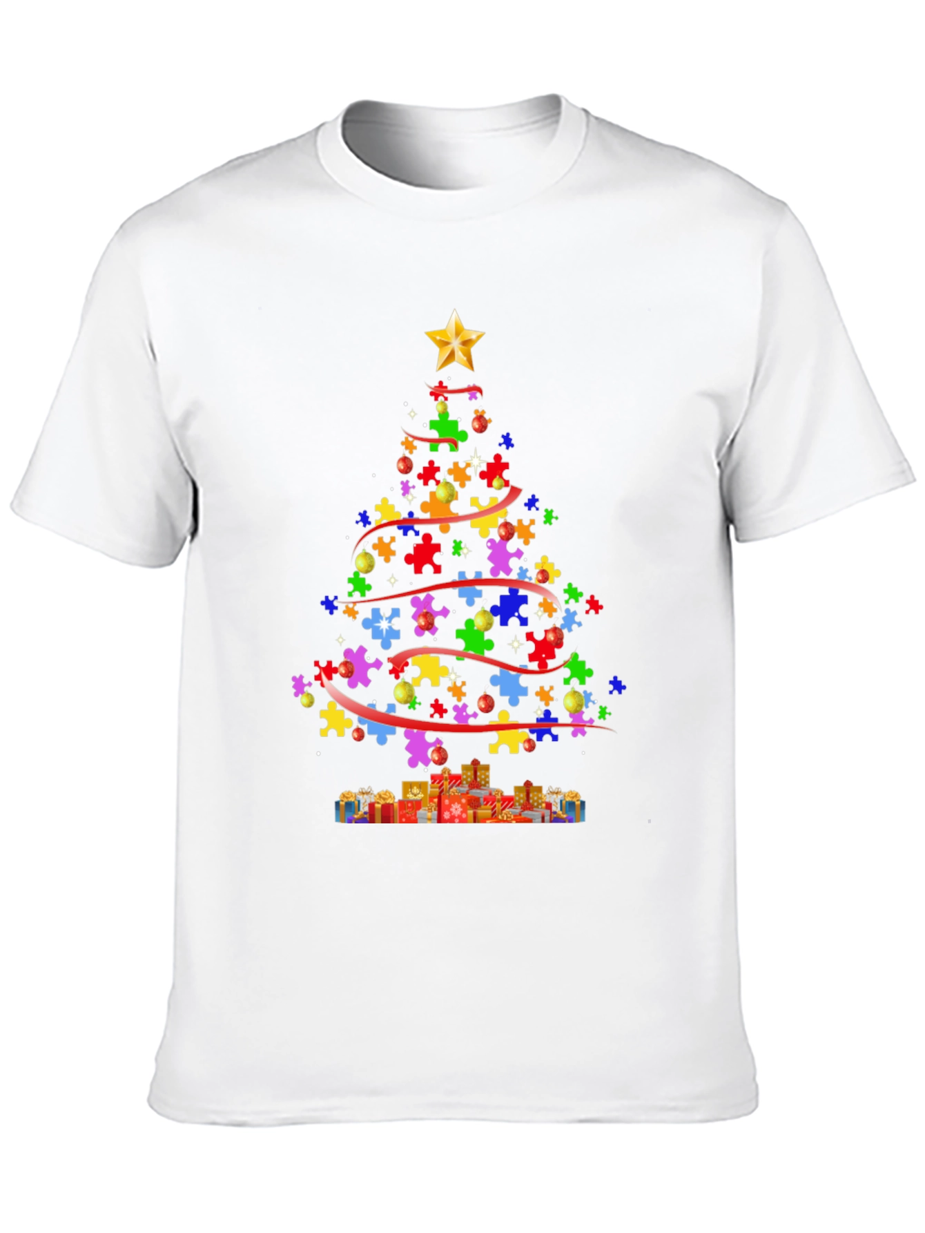 Puzzle Piece Christmas Tree T-Shirt