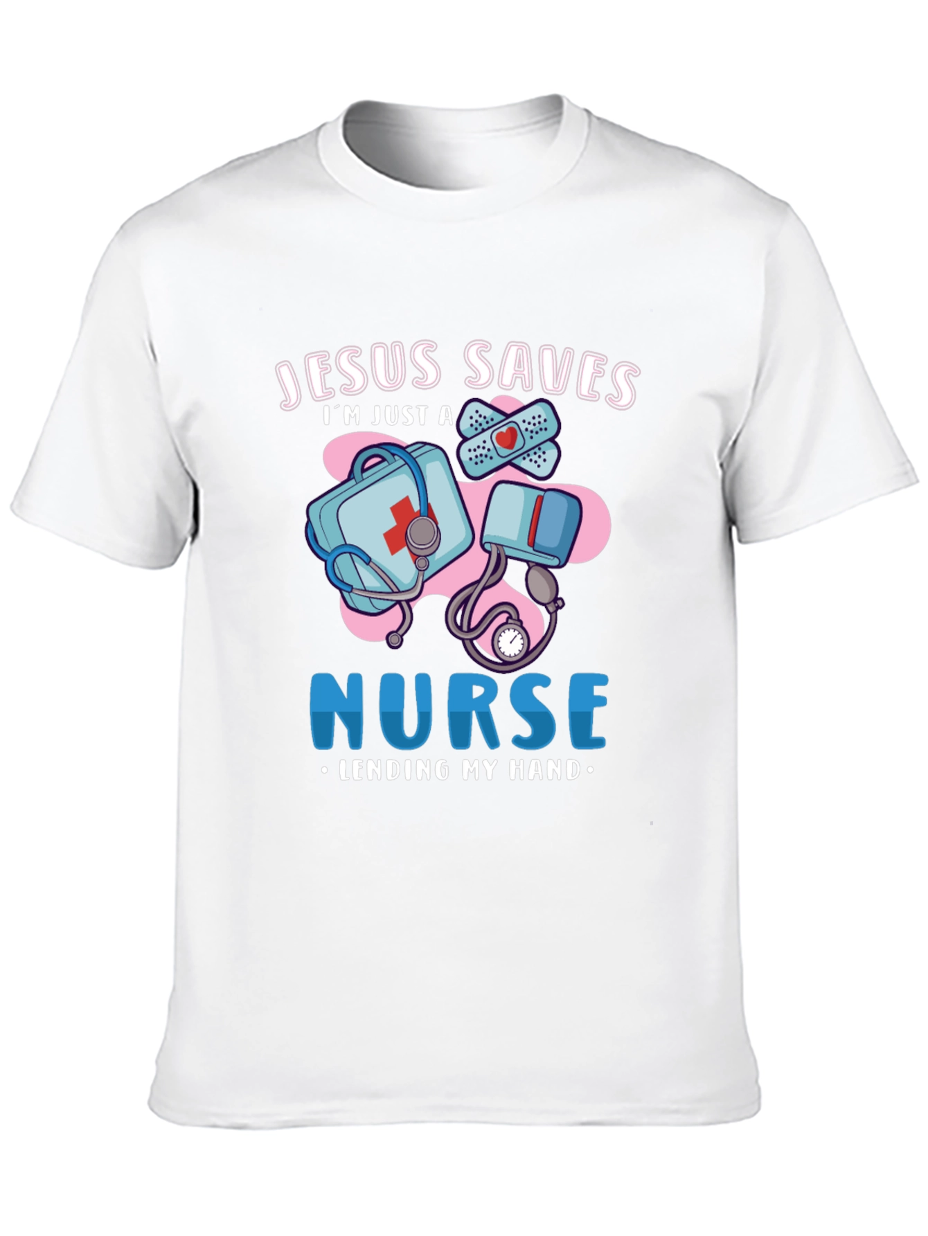 Jesus Saves Nurse T-Shirt Medical Humor Graphic Tee