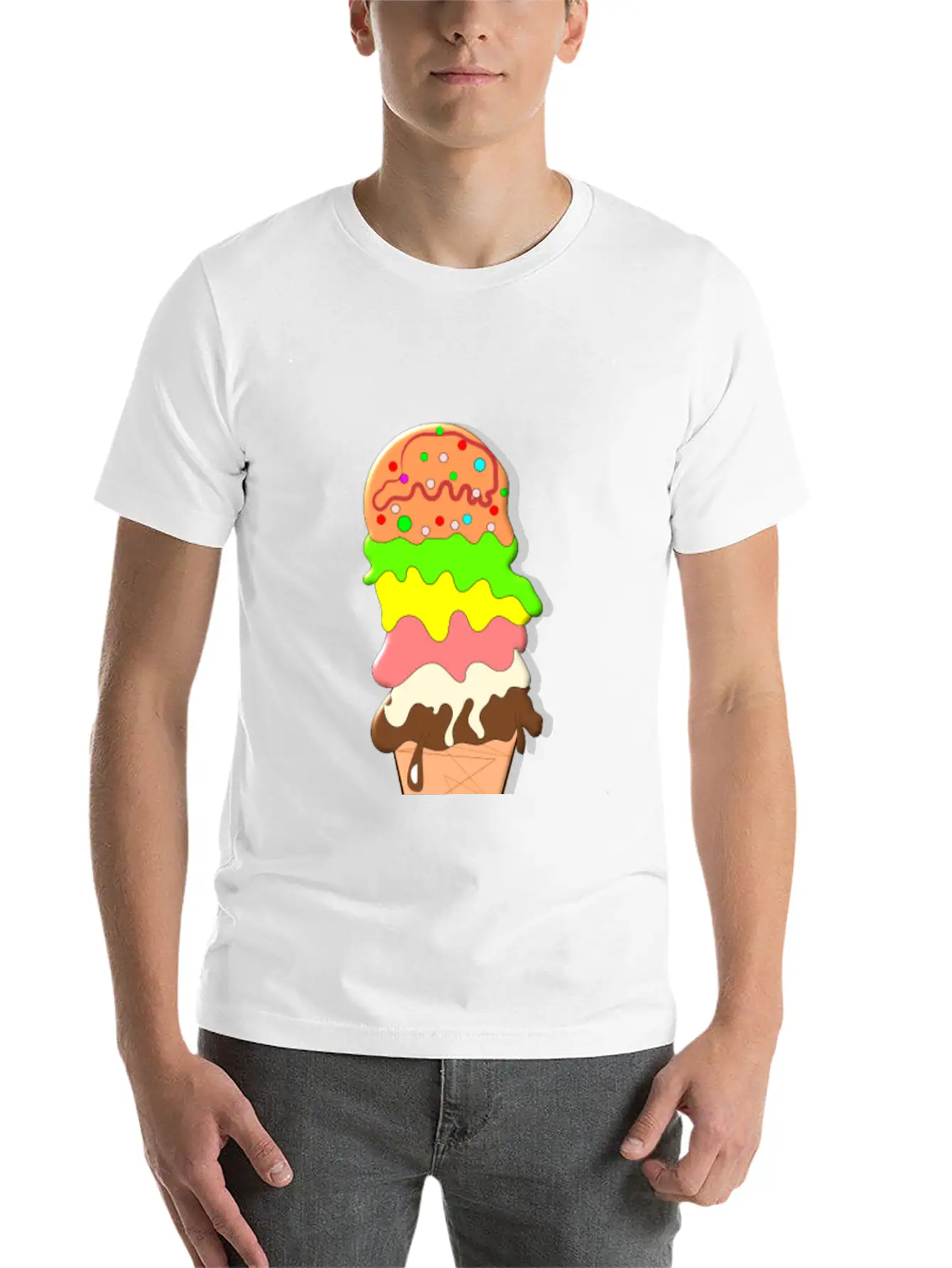 Ice Cream Unisex Short Sleeve Soft Cotton T-Shirt – Casual Everyday Wear