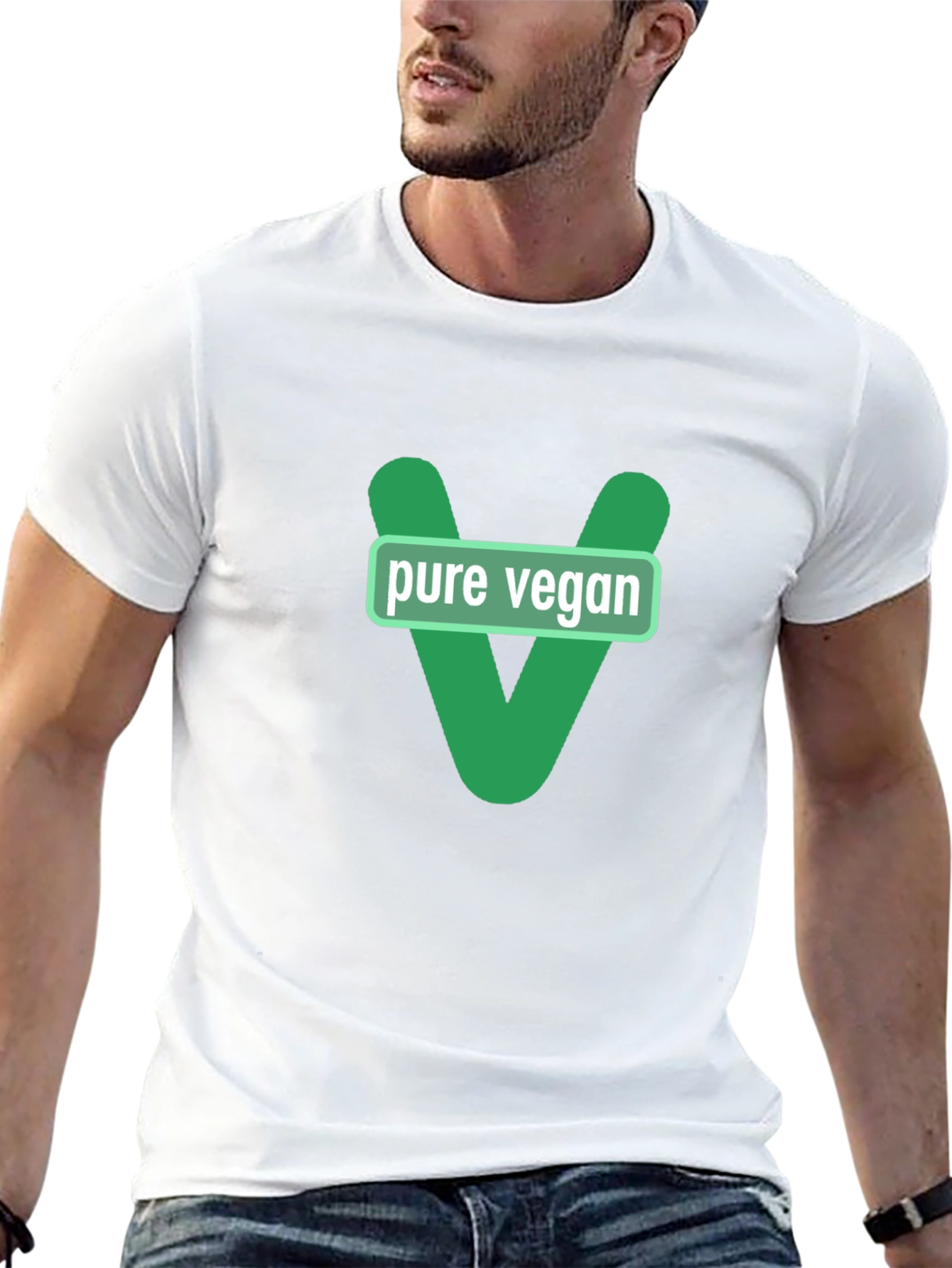 Pure Vegan Graphic Tee - Black Cotton T-Shirt