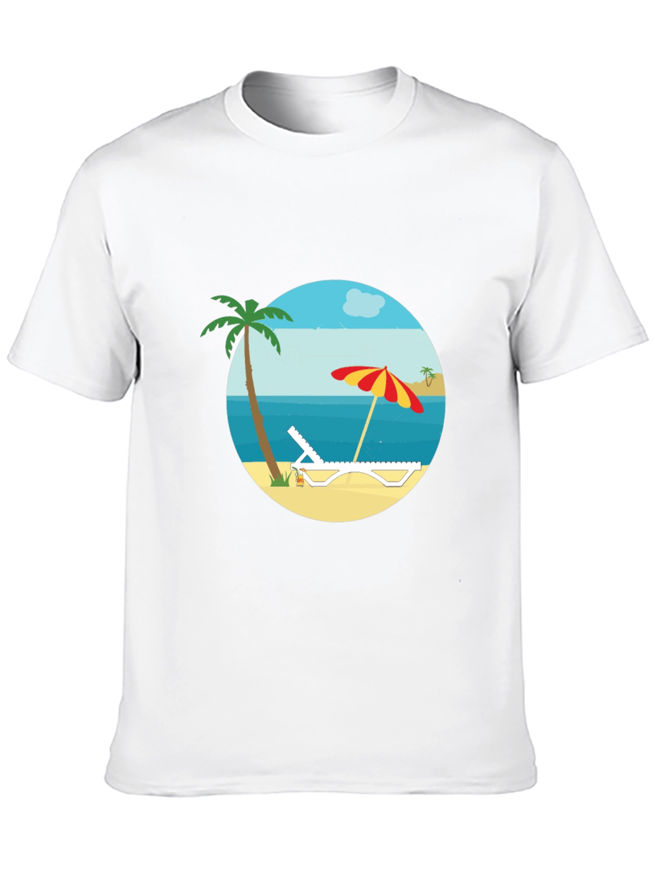 Beach Scene Graphic Tee - Black T-Shirt