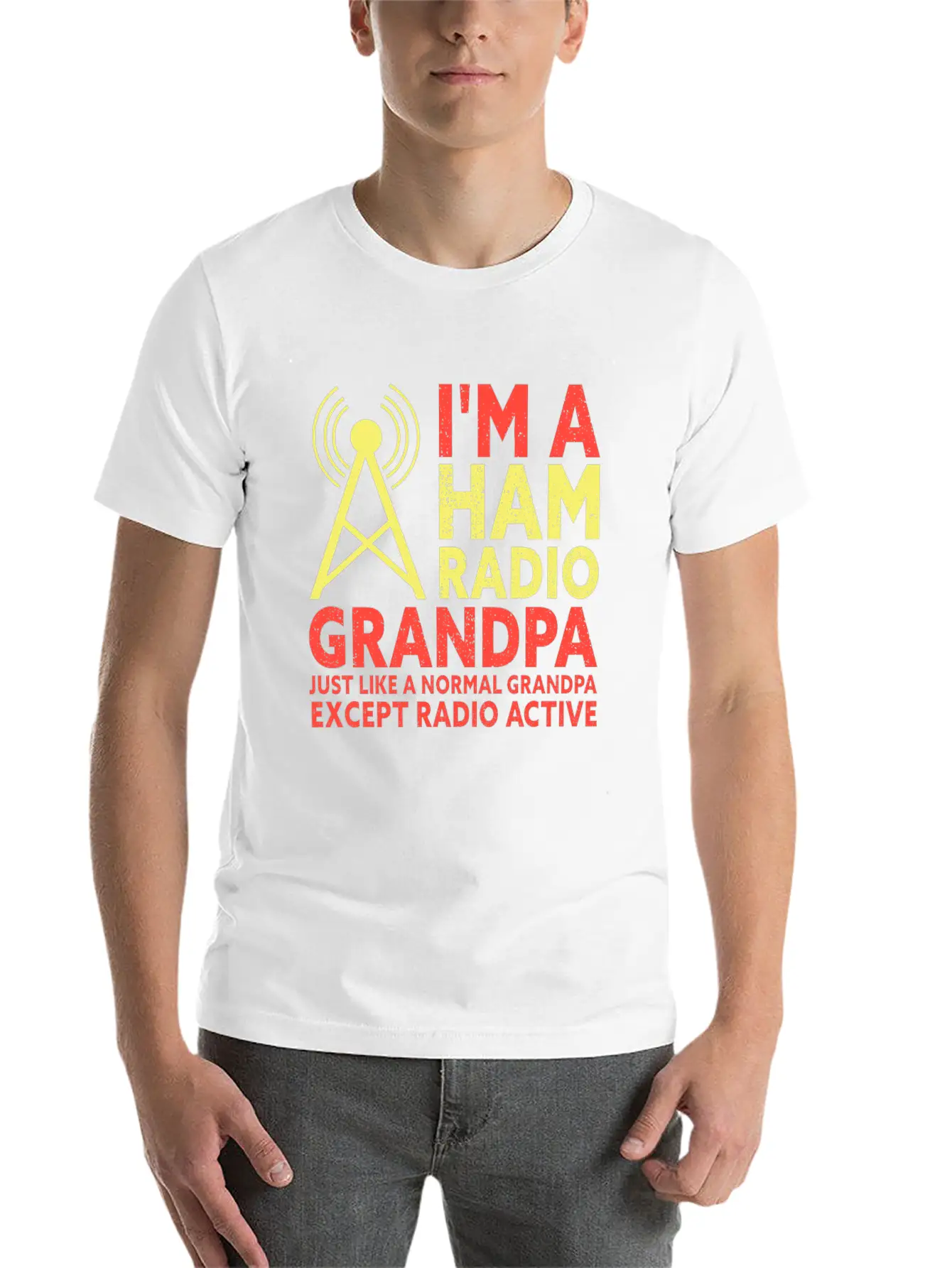 I'm A HAM Radio Grandpa Funny Amateur Radio Unisex Short Sleeve Soft Cotton T-Shirt – Casual Everyday Wear
