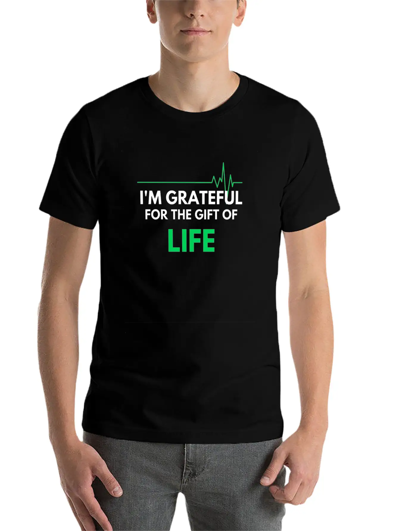"I'm Grateful Inspirational Design" Basic Graphic T-Shirt – Daily Comfort In Soft Cotton