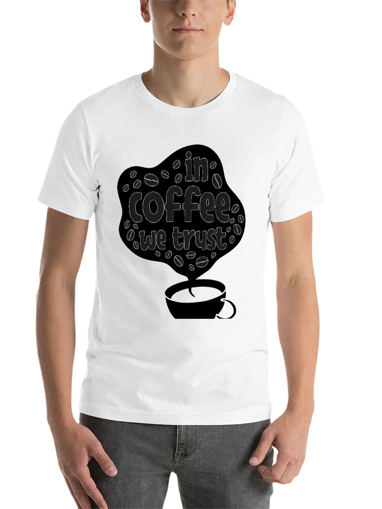In Coffee We Trust Comfortable Minimalist Graphic Tee – Summer Style Essential