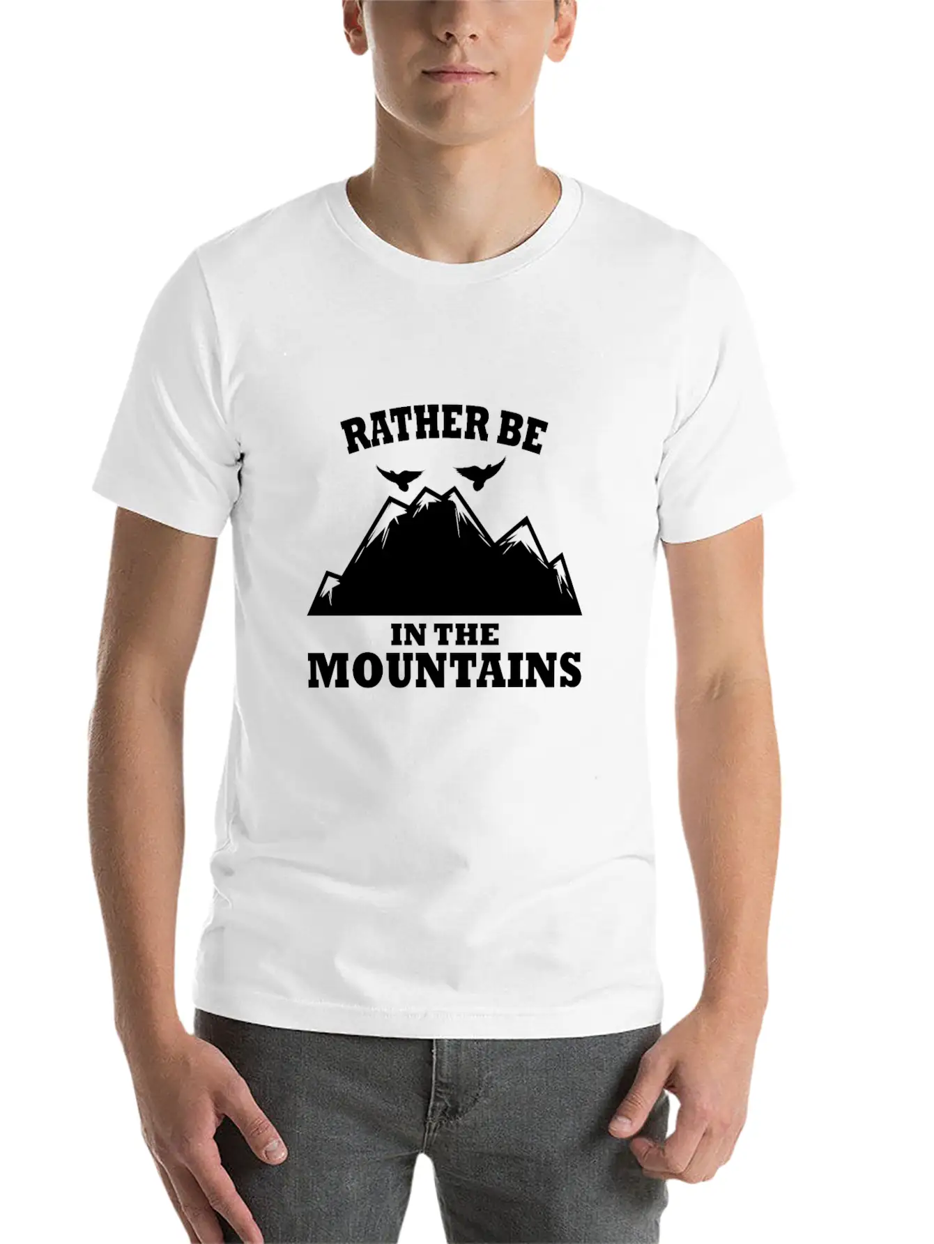 In The Mountains Mountaineer Hiking Comfortable Minimalist Graphic Tee – Summer Style Essential