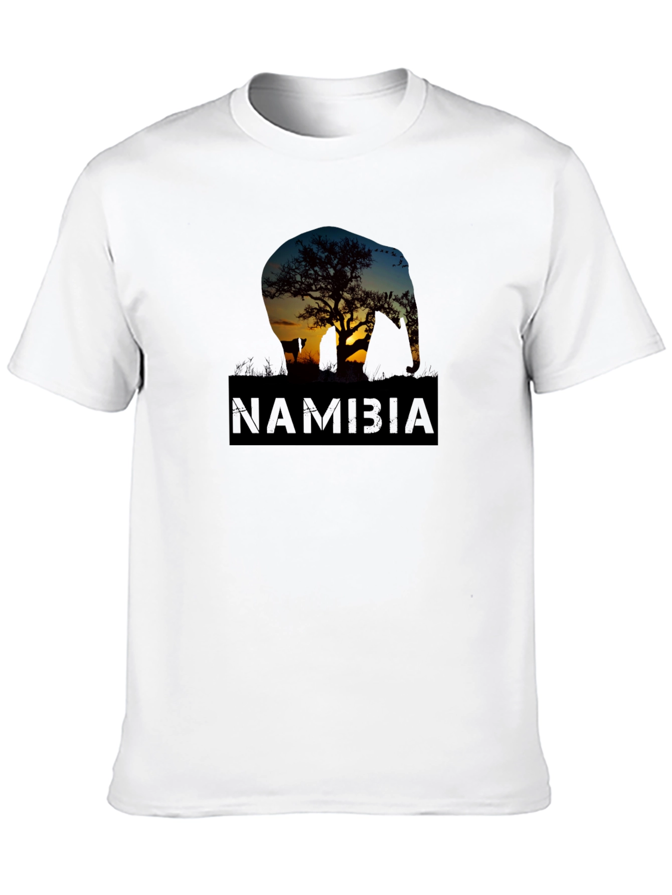 Namibia Sunset Elephant Graphic T-Shirt