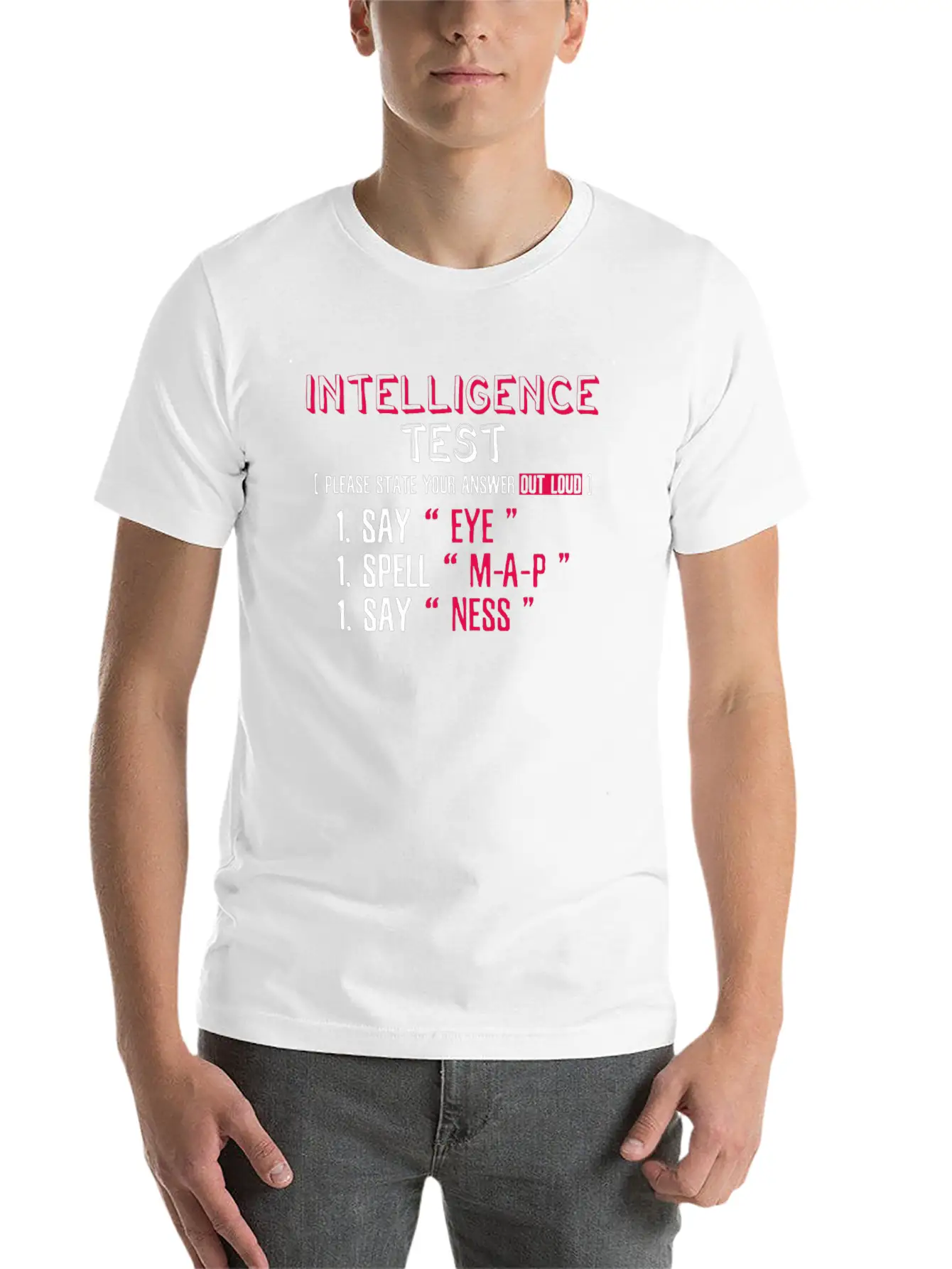 Intelligence Test Eye M-A-P-Ness Unisex Short Sleeve Soft Cotton T-Shirt – Casual Everyday Wear