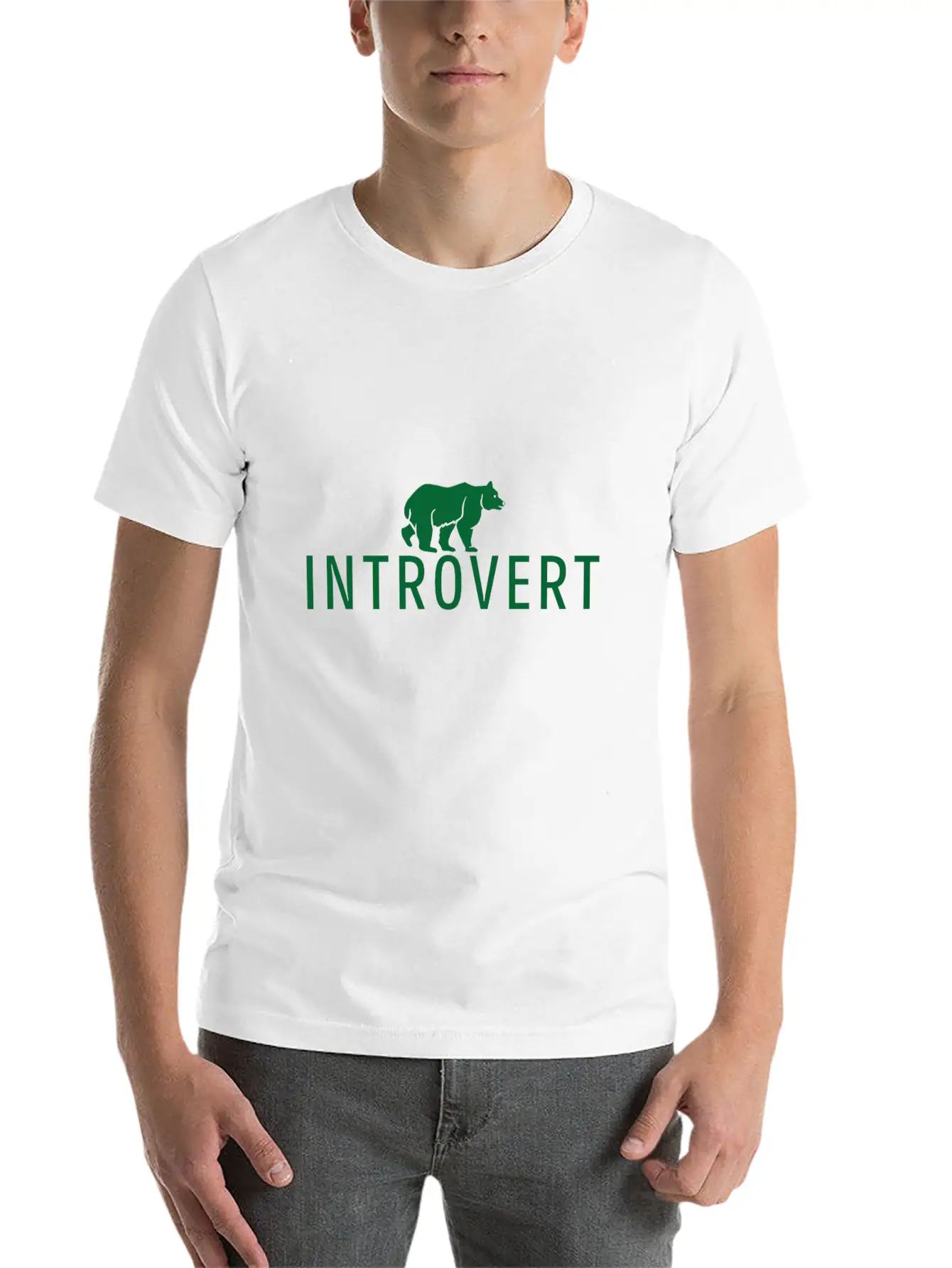 Introvert Bear Anti Social Gift Unisex Short Sleeve Soft Cotton T-Shirt – Casual Everyday Wear
