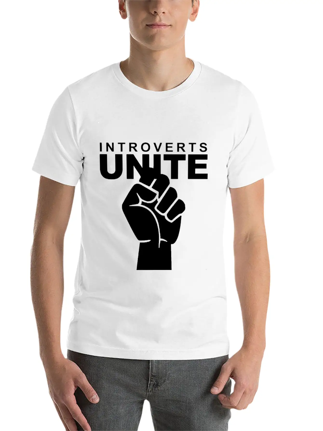 Introverts Unite Separately Unisex Short Sleeve Soft Cotton T-Shirt – Casual Everyday Wear