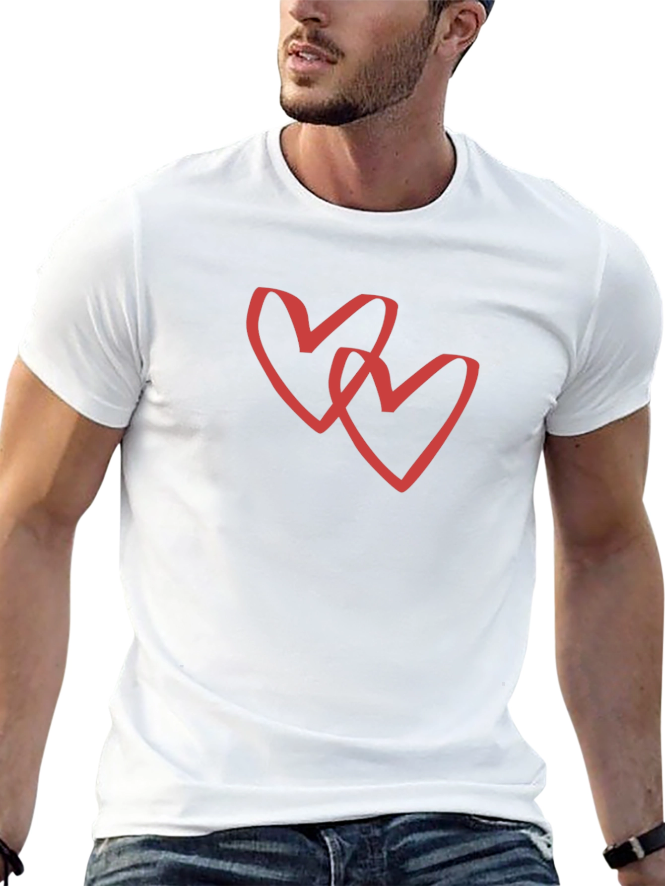 Heart Graphic Black T-Shirt - Soft Cotton Blend