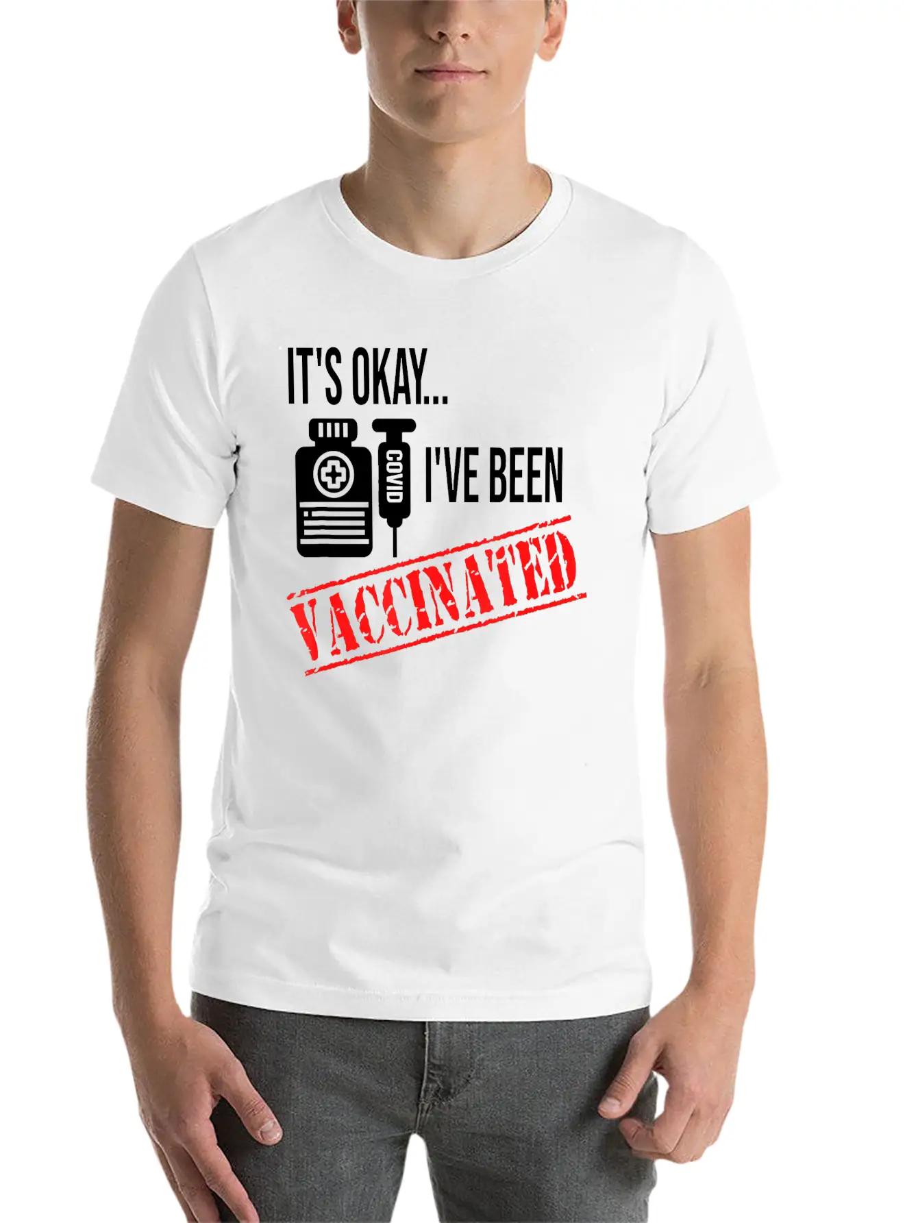 Its Okay Ive Been Vaccinated Comfortable Minimalist Graphic Tee – Summer Style Essential