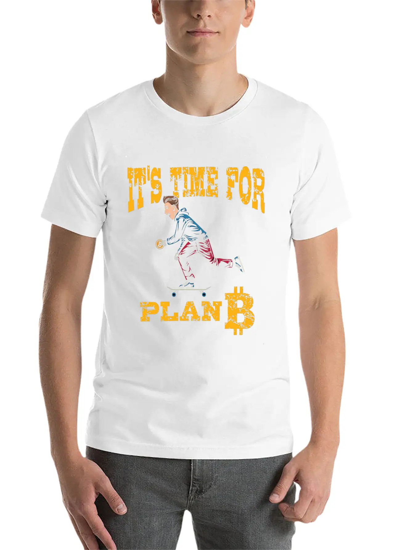It's Time For Plan B, Bitcoin Stylish Everyday T-Shirt – Unisex Basic Cotton Tee