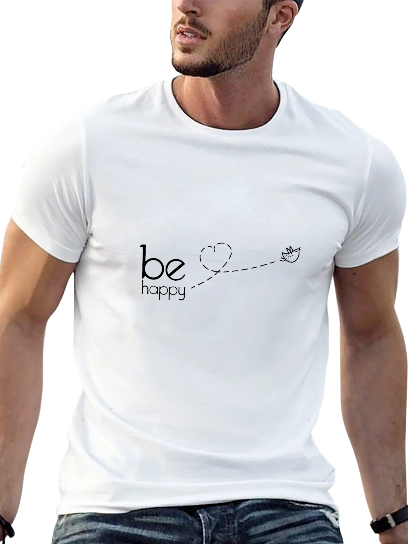 Be Happy Graphic Tee - Casual Comfort
