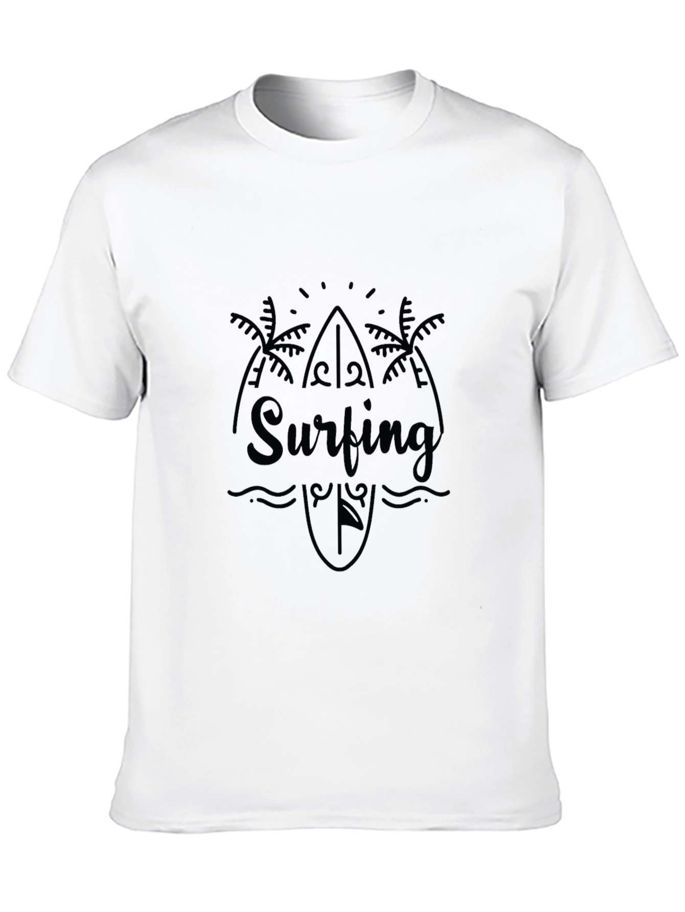 Surfing Graphic Tee - Island Vibes Black T-Shirt
