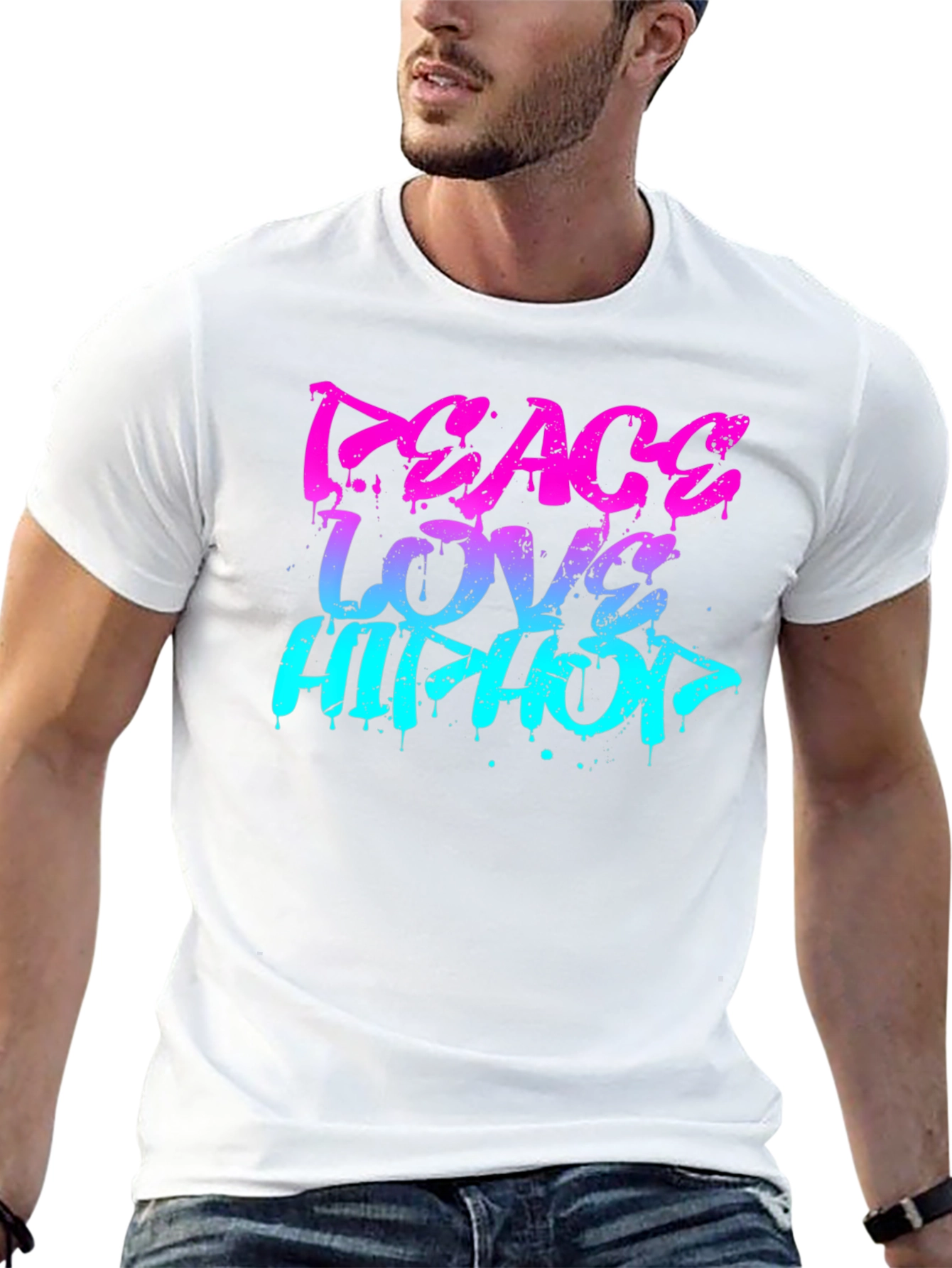 Peace Love Hip Hop Graphic T-Shirt