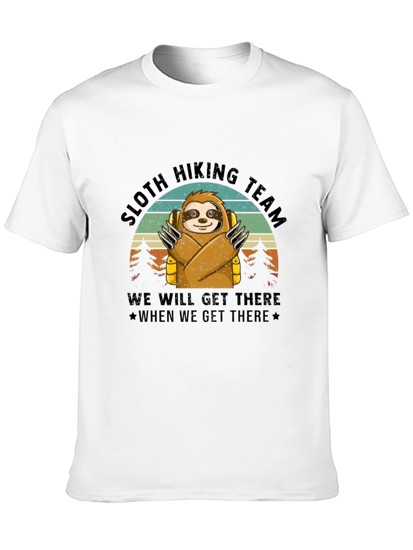 Sloth Hiking Team Black T-Shirt