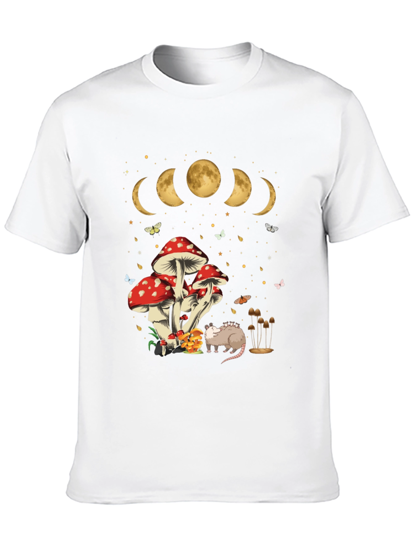 Mushroom Moon Phase Opossum Graphic Tee