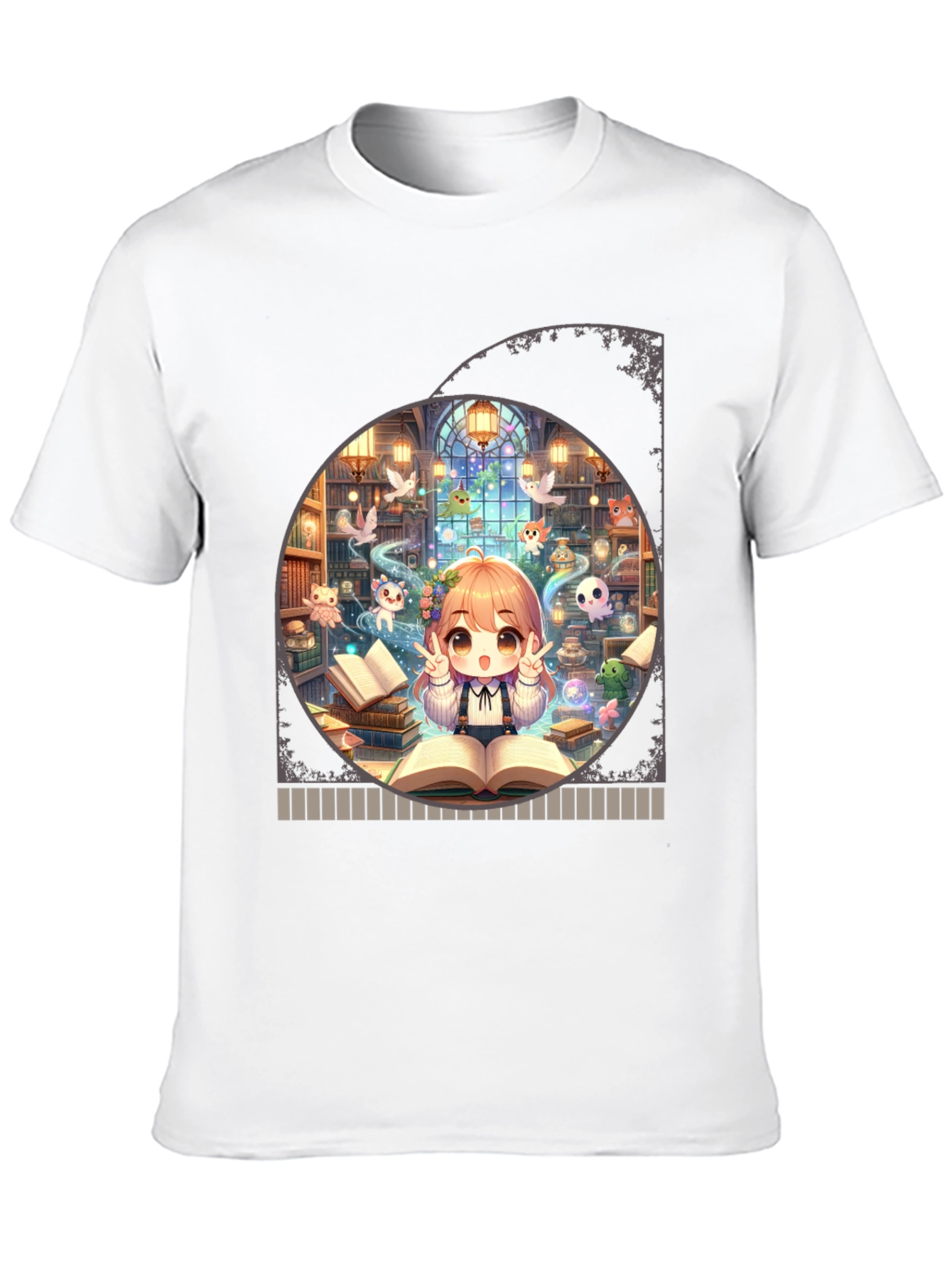 Anime Girl Reading T-Shirt - Kawaii Book Lover Tee