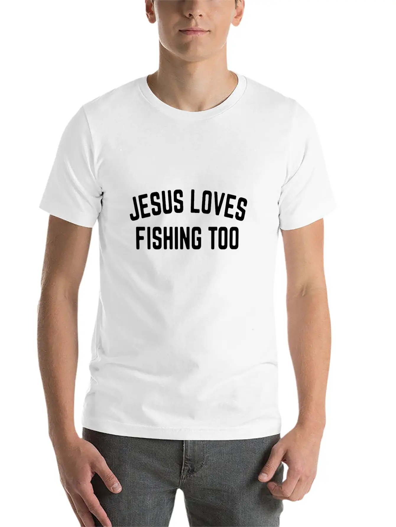 Jesus Loves Fishing Too 01 Stylish Everyday T-Shirt – Unisex Basic Cotton Tee