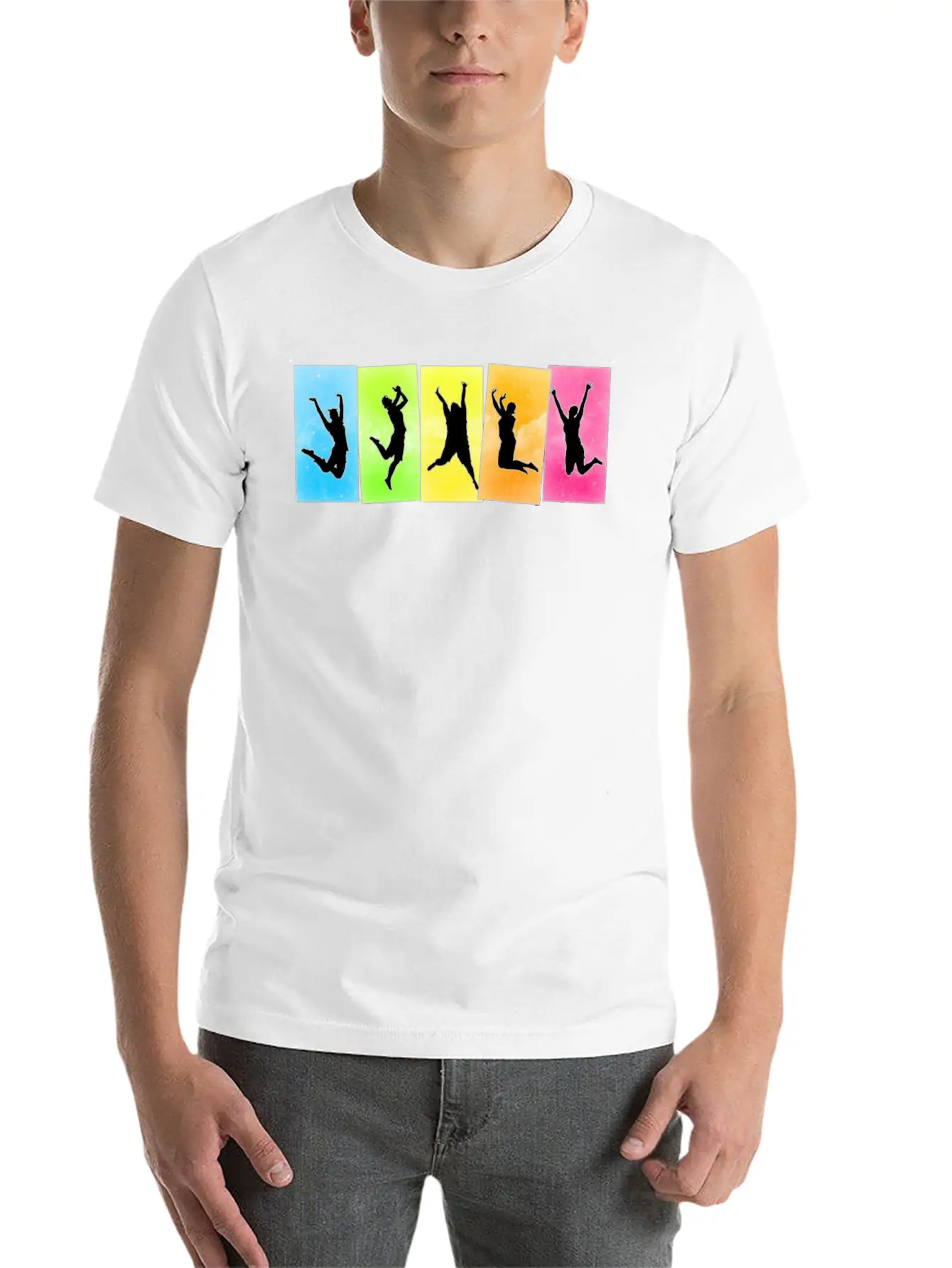 Jump For Joy Unisex Short Sleeve Soft Cotton T-Shirt – Casual Everyday Wear