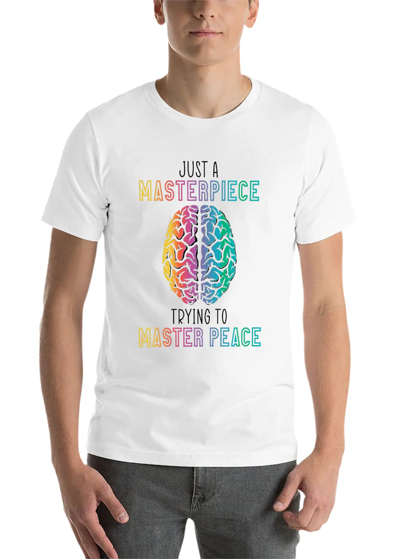 Just A Masterpiece Trying To Master Piece Brain Timeless Short Sleeve Tee – Comfy And Minimalist Design