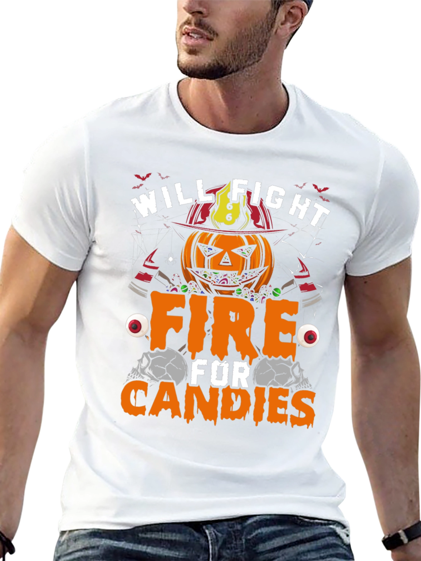 Halloween Pumpkin Firefighter T-Shirt