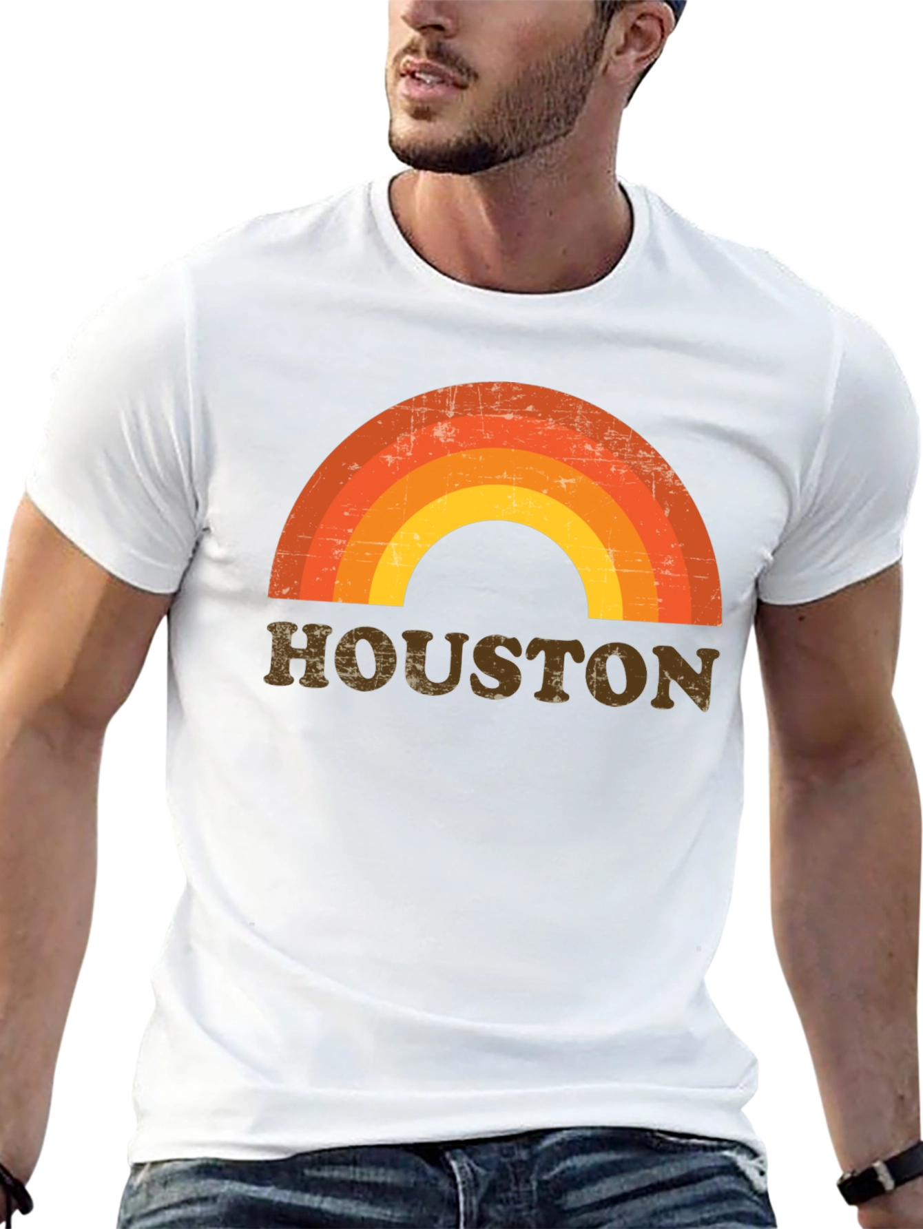 Retro Houston Rainbow T-Shirt