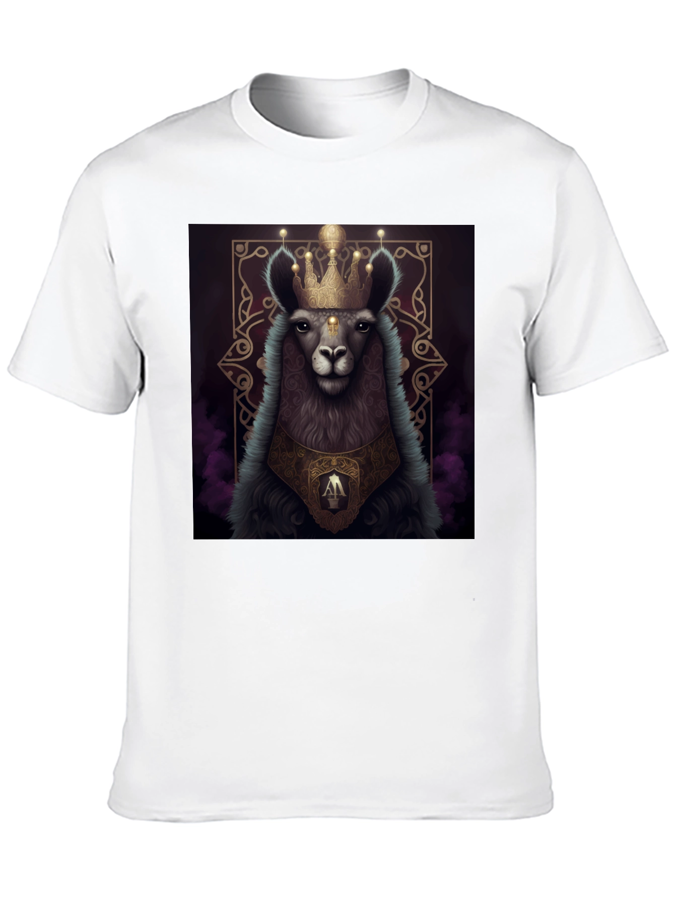 Royal Llama Graphic Tee - Unisex Black T-Shirt
