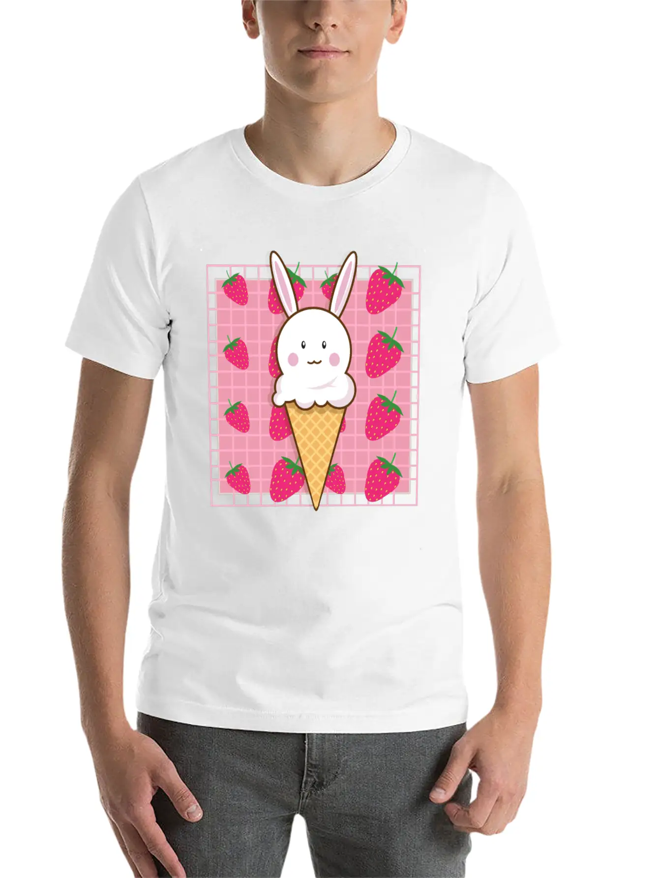 Kawaii Straw Essential Unisex Summer Tee – Soft Cotton Casual Fit