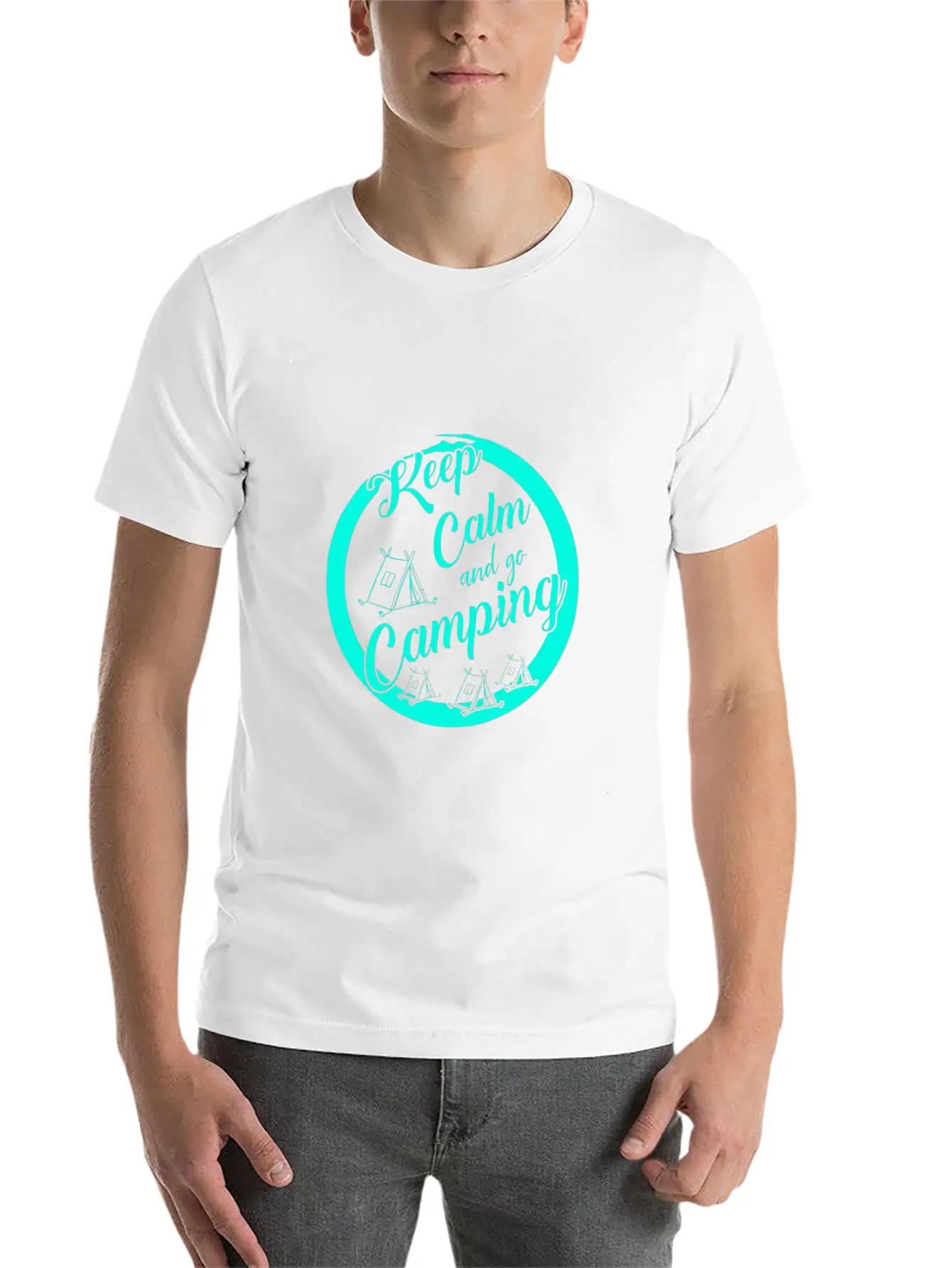 Keep Calm And Go Camping Unisex Short Sleeve Soft Cotton T-Shirt – Casual Everyday Wear