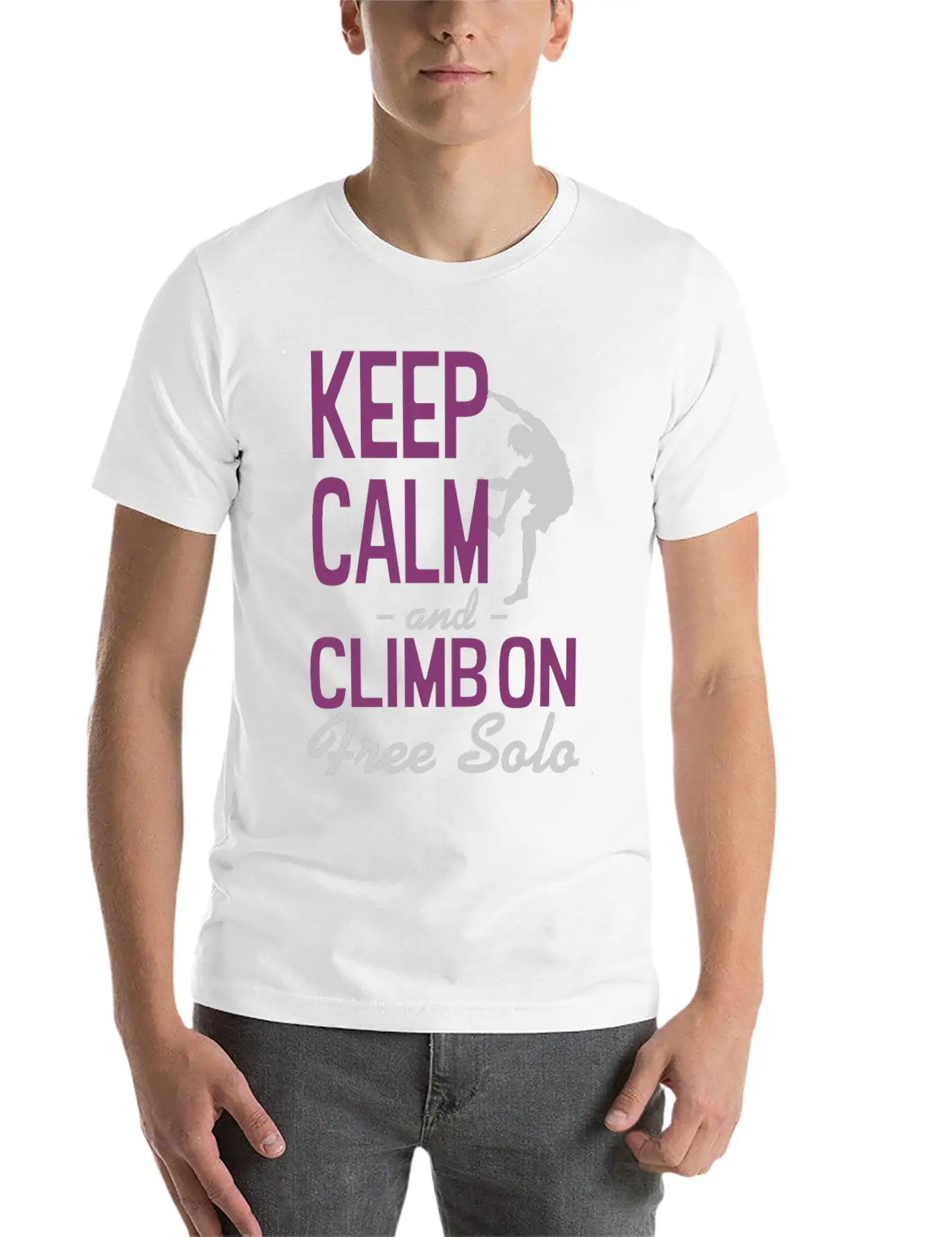 Keep Calm Climb On Stylish Everyday T-Shirt – Unisex Basic Cotton Tee