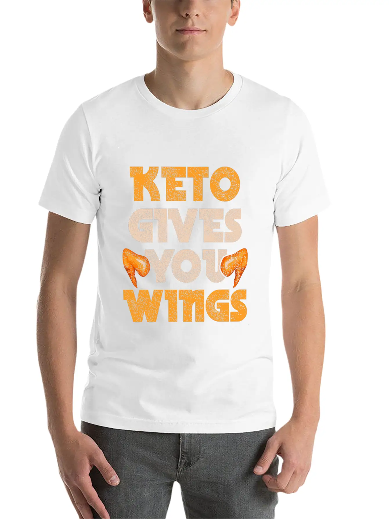 Keto Gives You Wings Chicken Food Ketogenic Diet Essential Unisex Summer Tee – Soft Cotton Casual Fit