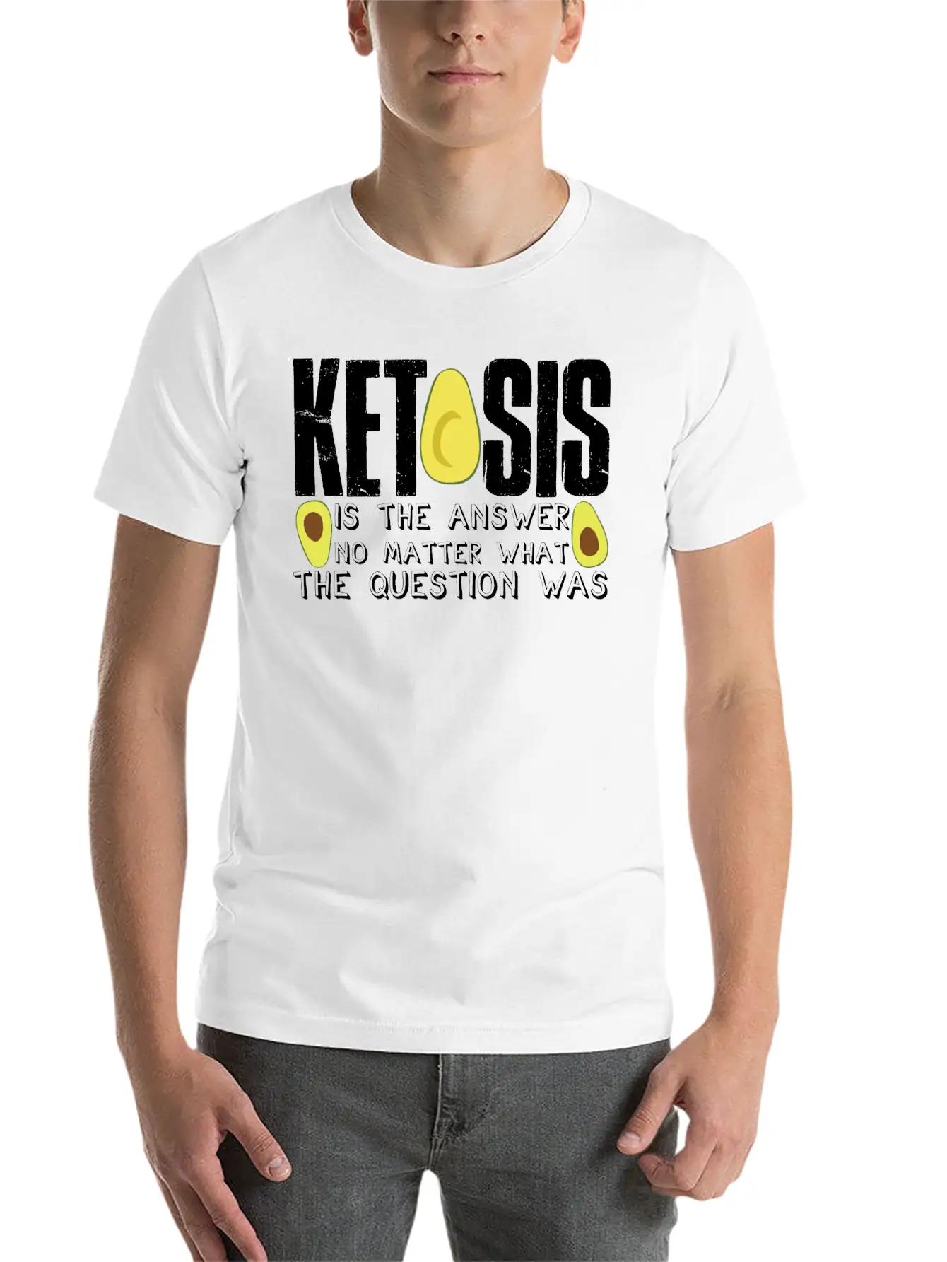 Ketogenic Diet Joke Keto Ketosis Weight Loss Diets Basic Graphic T-Shirt – Daily Comfort In Soft Cotton