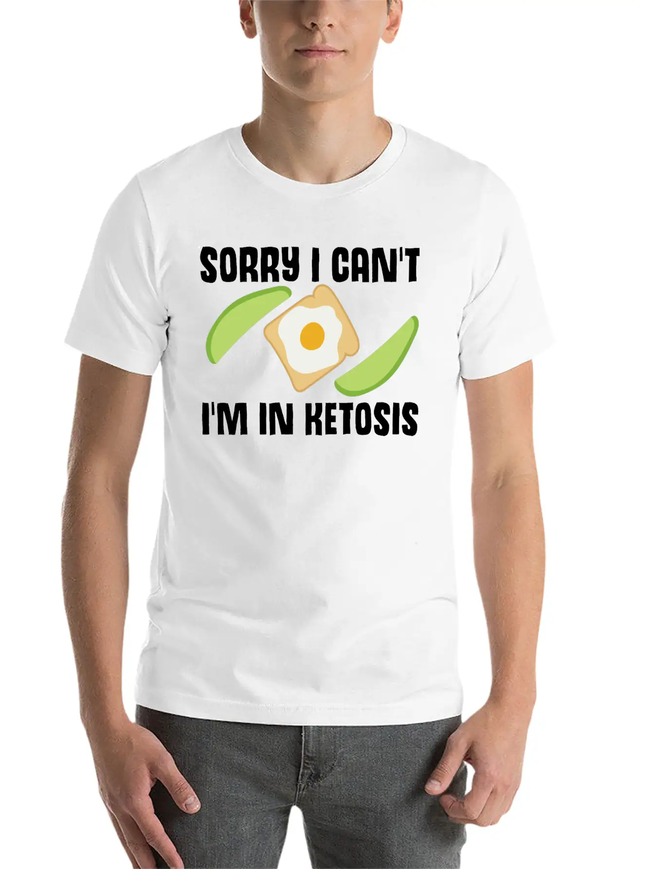 Ketogenic Diet Joke Keto Ketosis Weight Loss Diets Stylish Everyday T-Shirt – Unisex Basic Cotton Tee