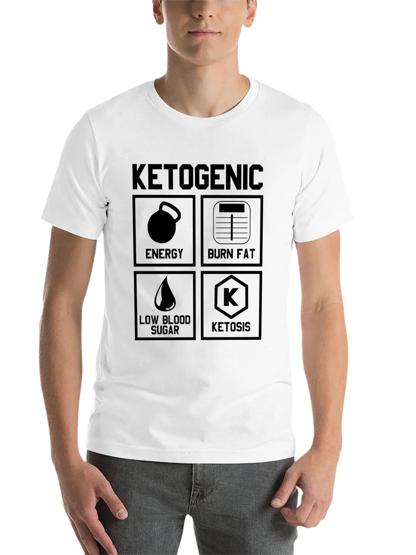 Ketogenic Diet : Ketone Ketosis Label Timeless Short Sleeve Tee – Comfy And Minimalist Design