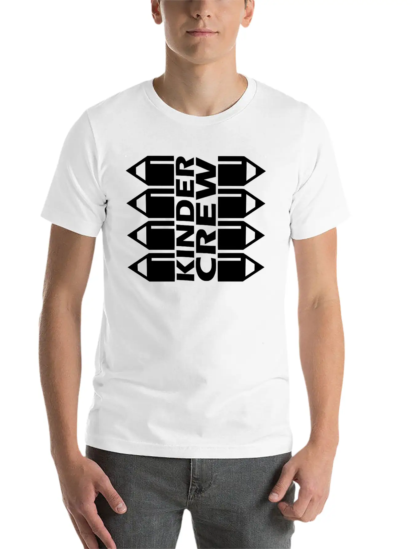 Kinder Crew Pencil Comfortable Minimalist Graphic Tee – Summer Style Essential
