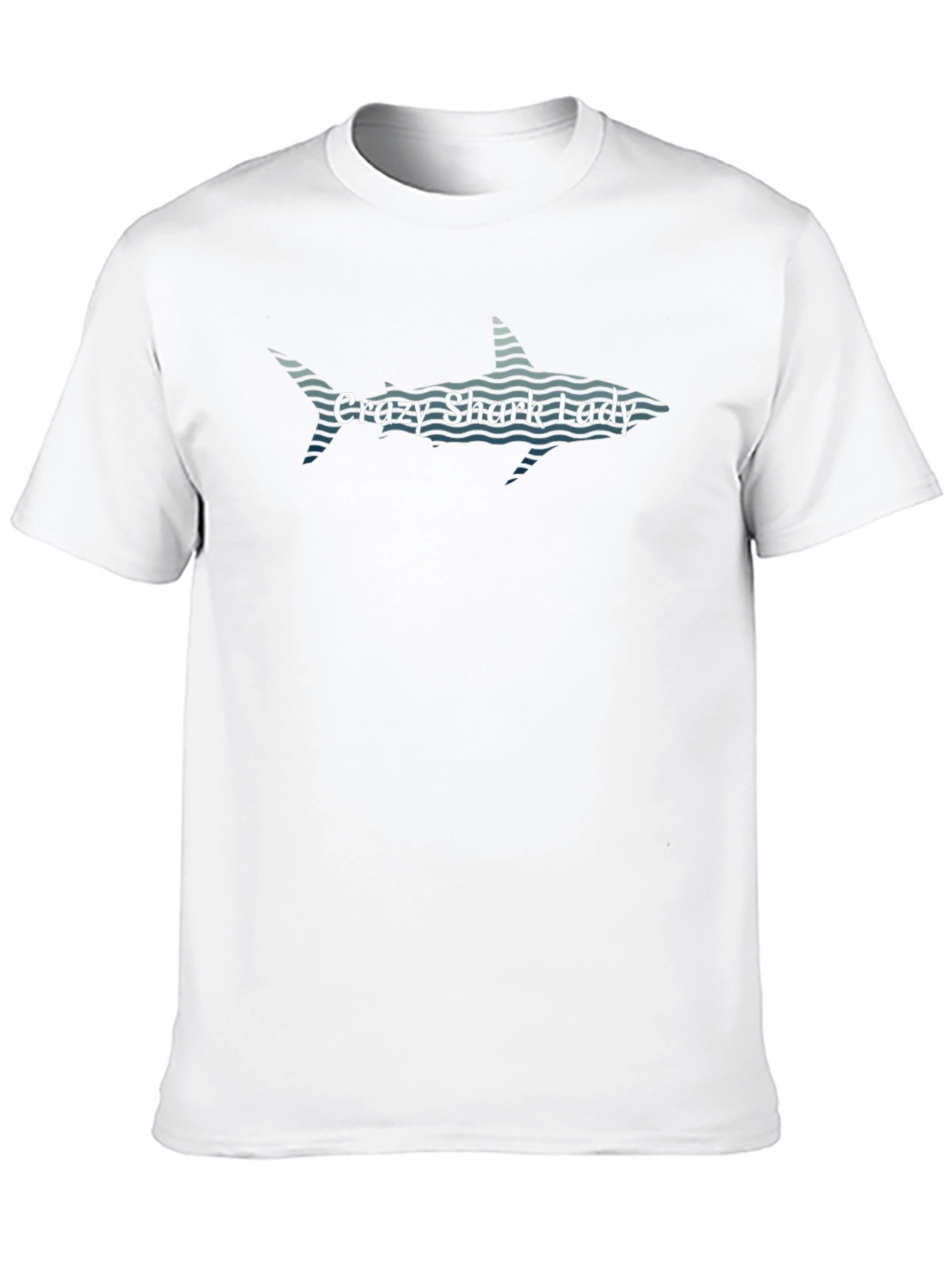 Crazy Shark Lady Black T-Shirt