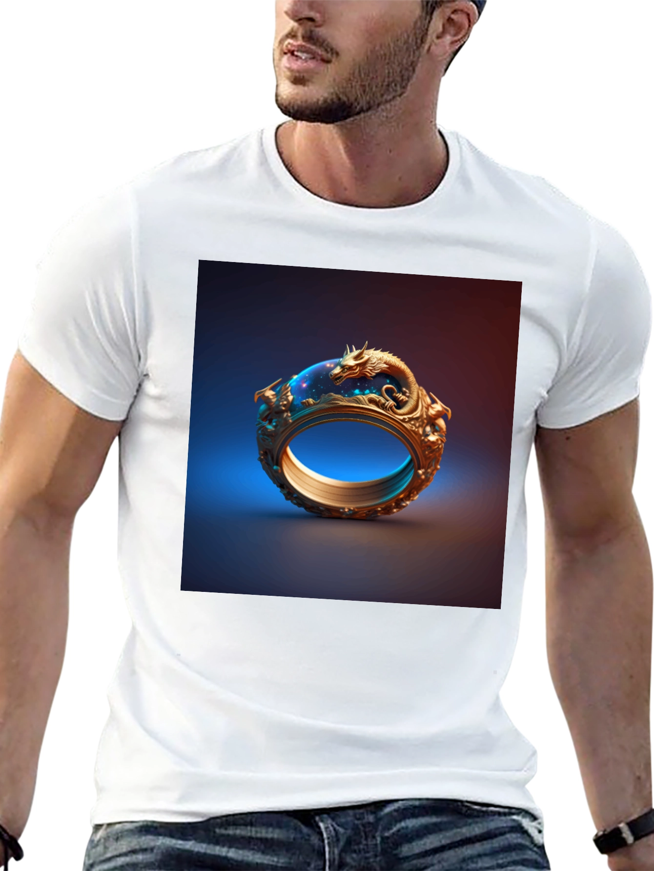 Dragon Ring Graphic Tee - Unique Design