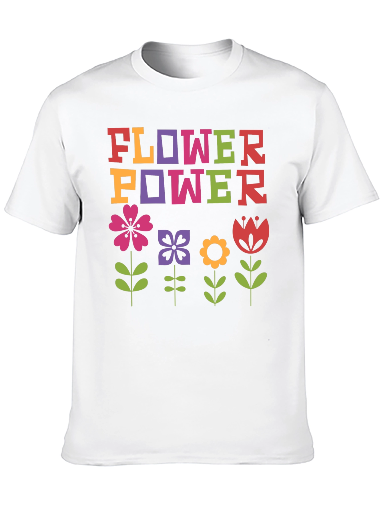 Flower Power Graphic Tee - Retro Style Shirt