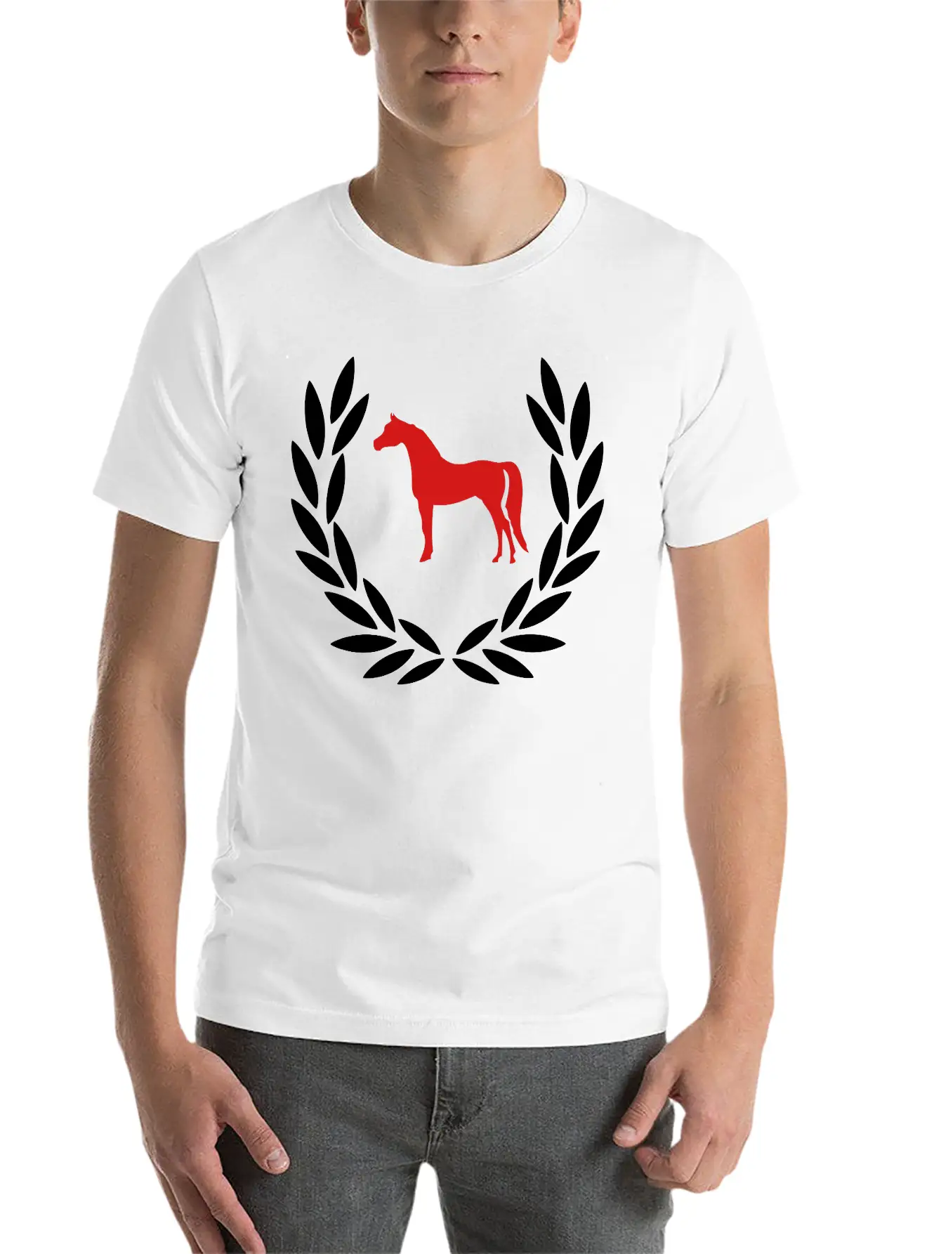 Laurel Wreath Horse Stylish Everyday T-Shirt – Unisex Basic Cotton Tee