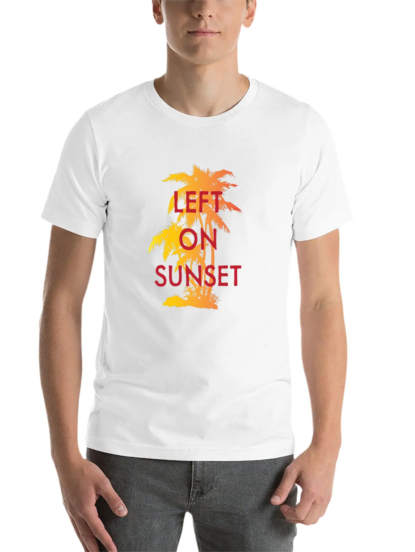 Left On Sunset Basic Graphic T-Shirt – Daily Comfort In Soft Cotton