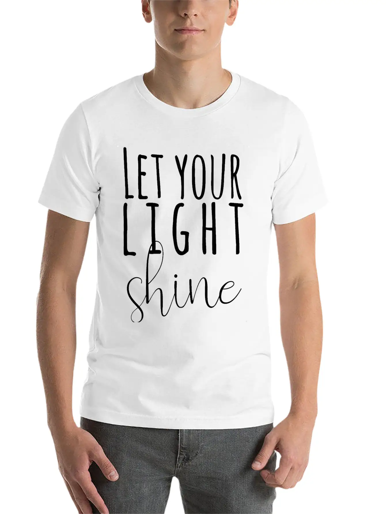 Let Your Light Shine Unisex Short Sleeve Soft Cotton T-Shirt – Casual Everyday Wear