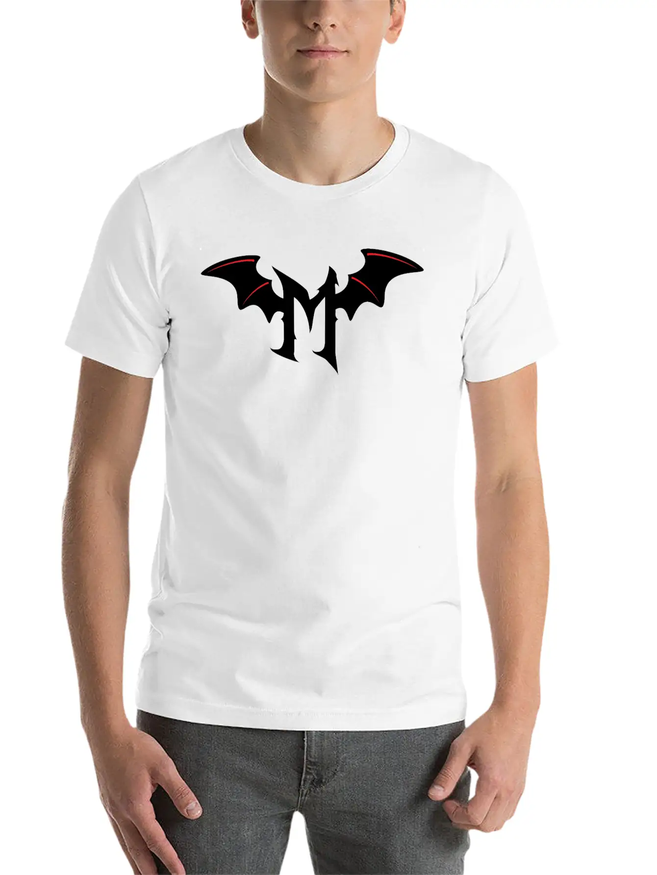 Letter M Gothic Bat Timeless Short Sleeve Tee – Comfy And Minimalist Design